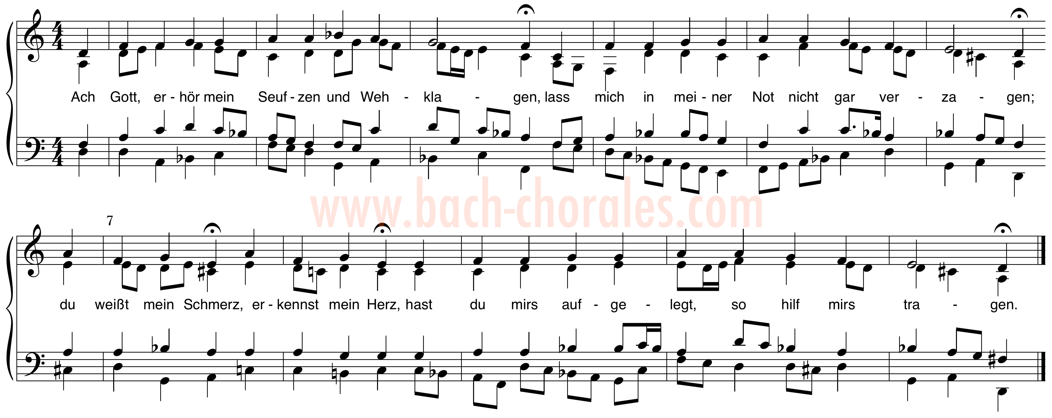 notenbeeld BWV 254 op https://www.bach-chorales.com/