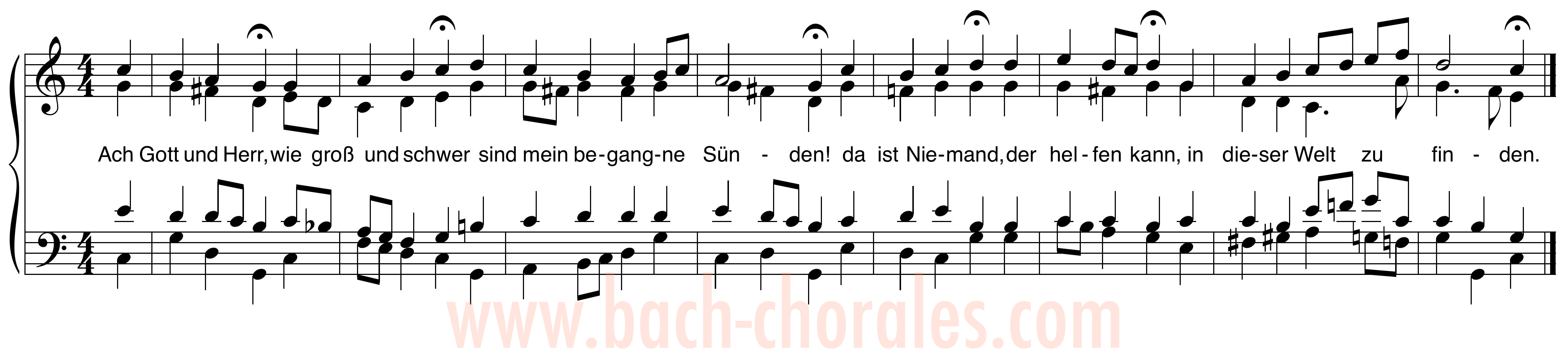 notenbeeld BWV 255 op https://www.bach-chorales.com/