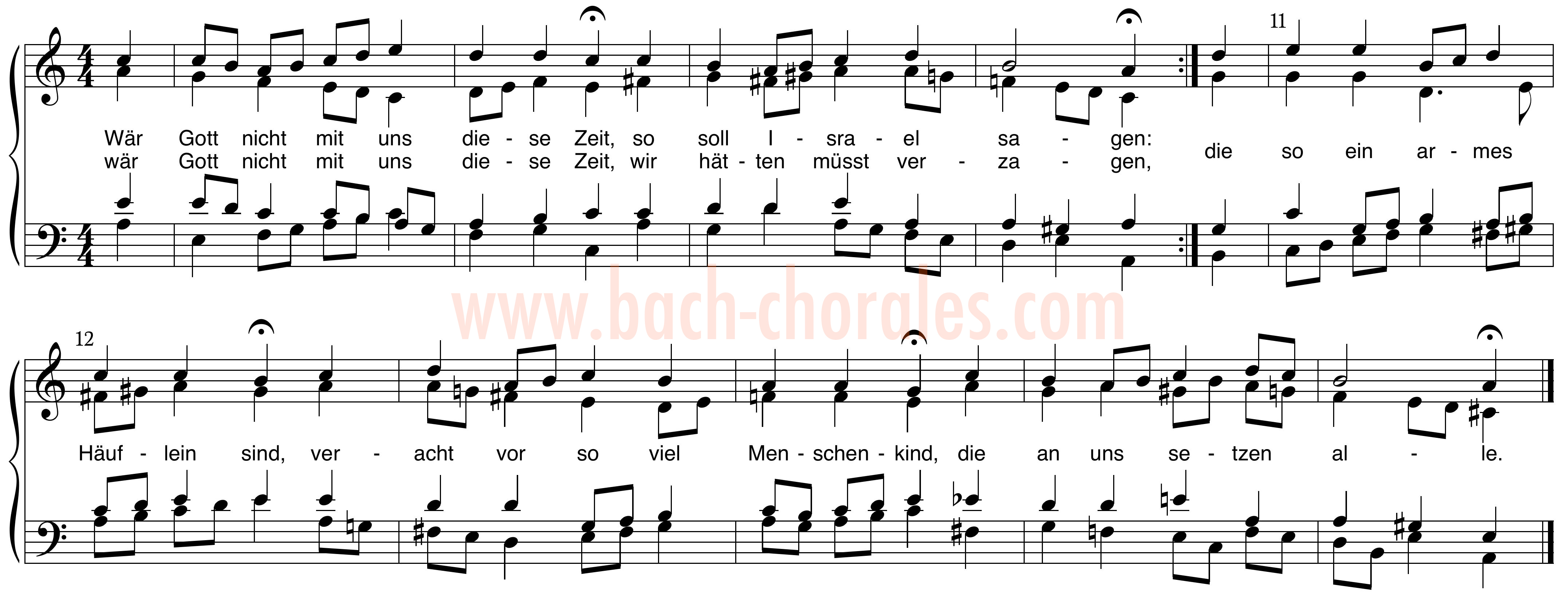 notenbeeld BWV 257 op https://www.bach-chorales.com/