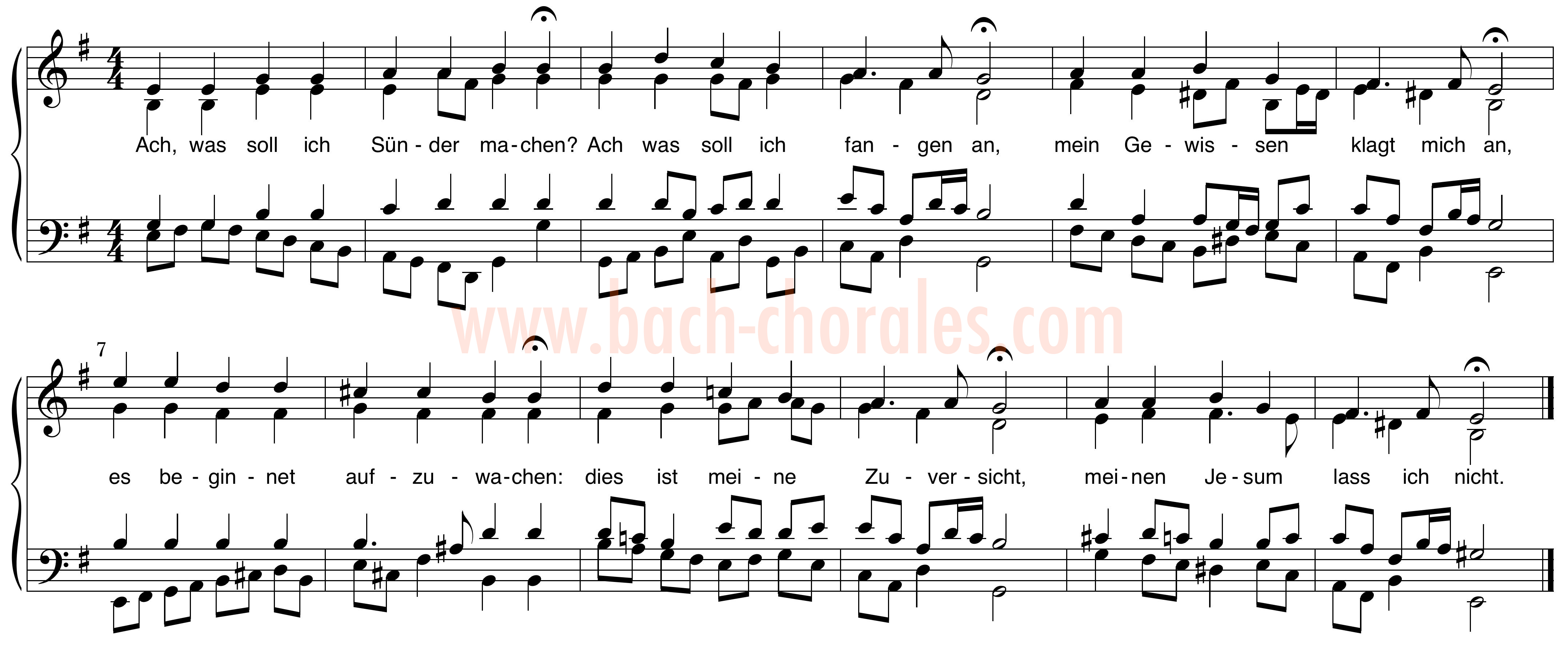 notenbeeld BWV 259 op https://www.bach-chorales.com/