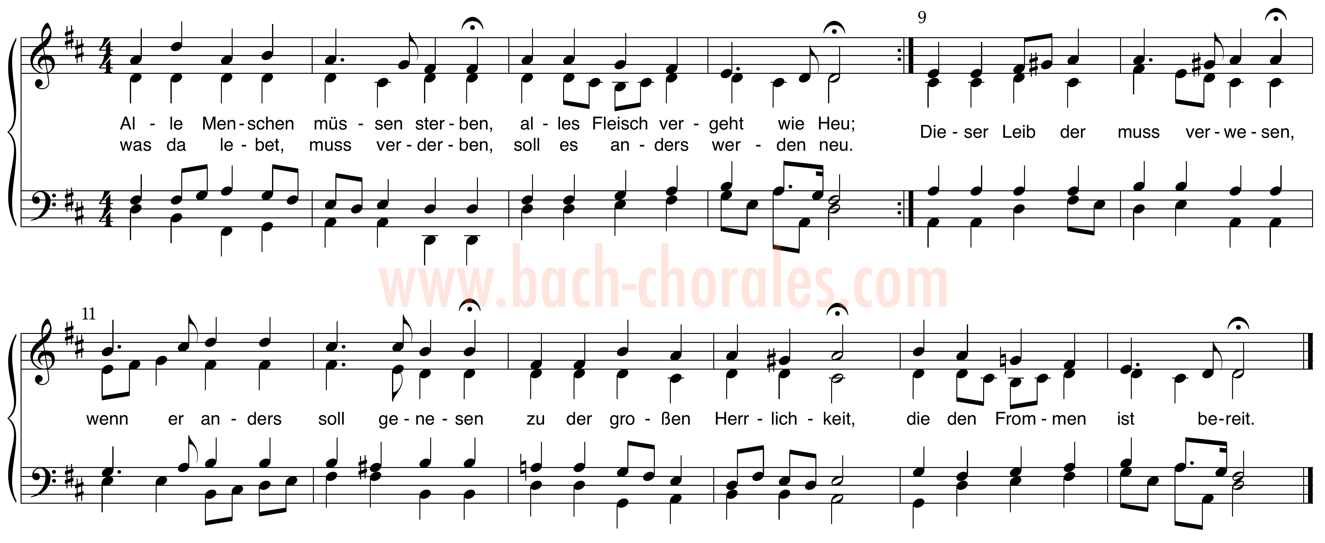 notenbeeld BWV 262 op https://www.bach-chorales.com/