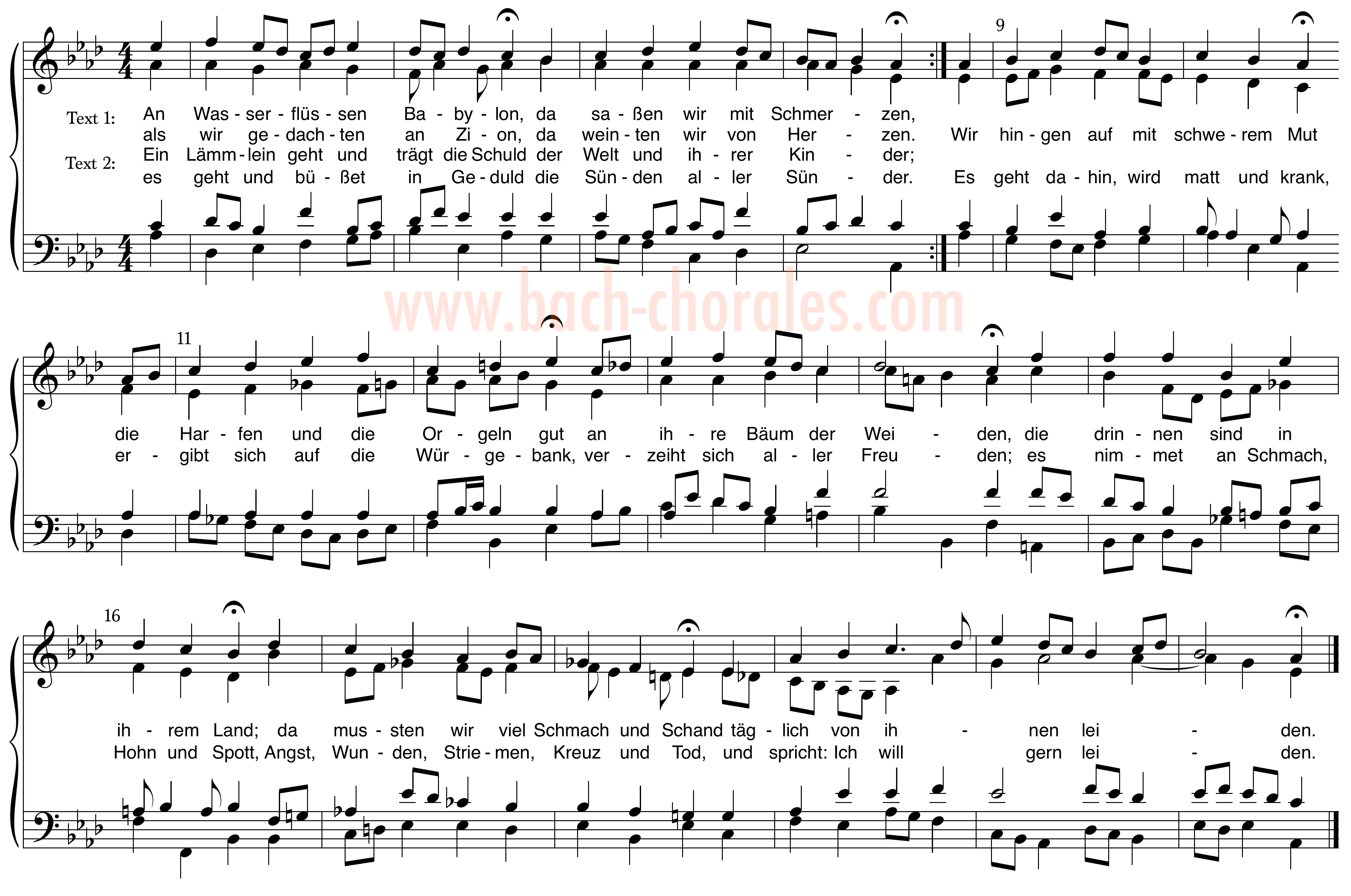 notenbeeld BWV 267 op https://www.bach-chorales.com/