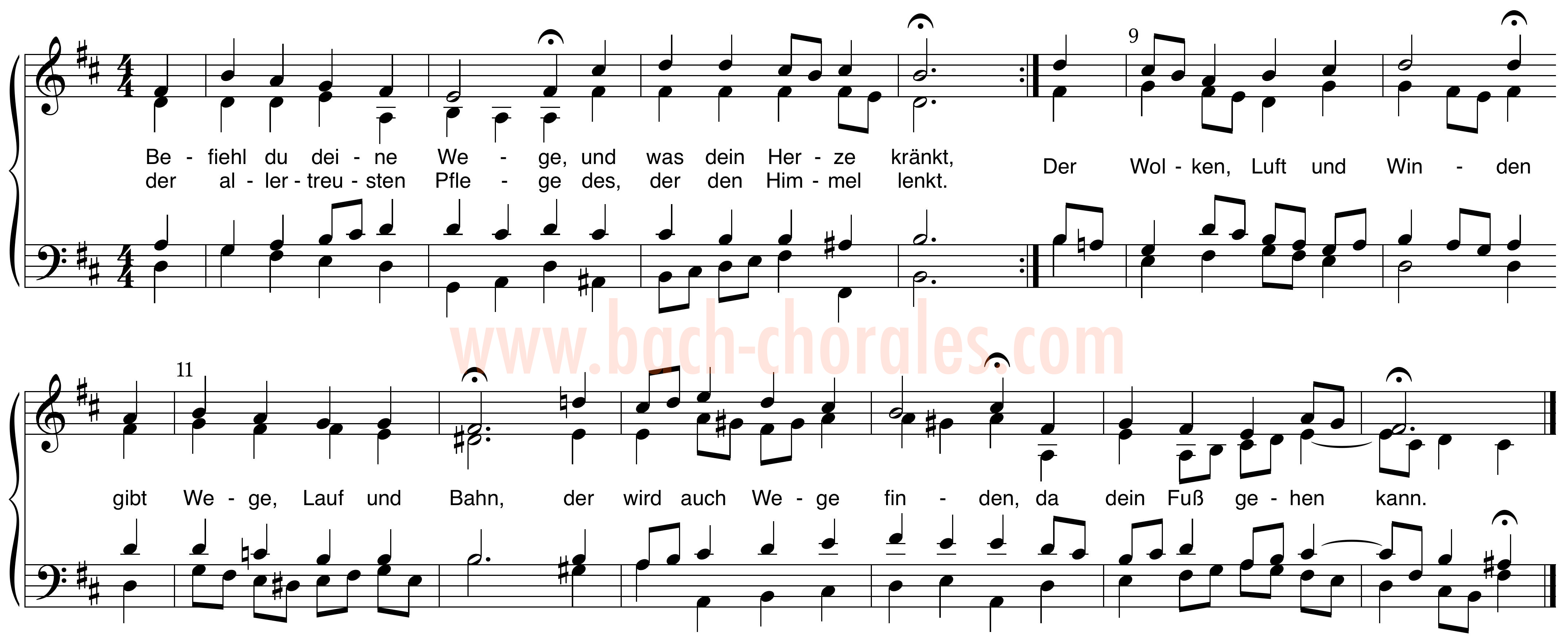 notenbeeld BWV 271 op https://www.bach-chorales.com/
