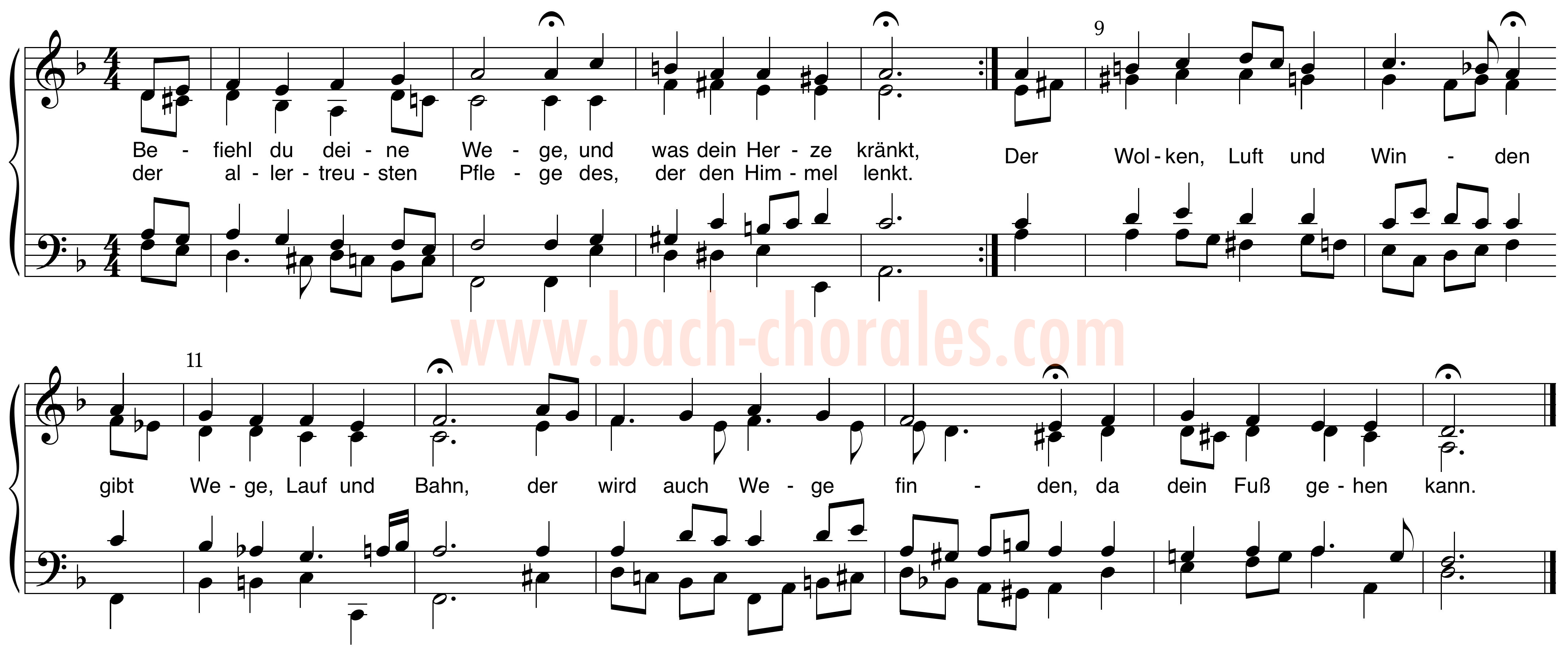 notenbeeld BWV 272 op https://www.bach-chorales.com/