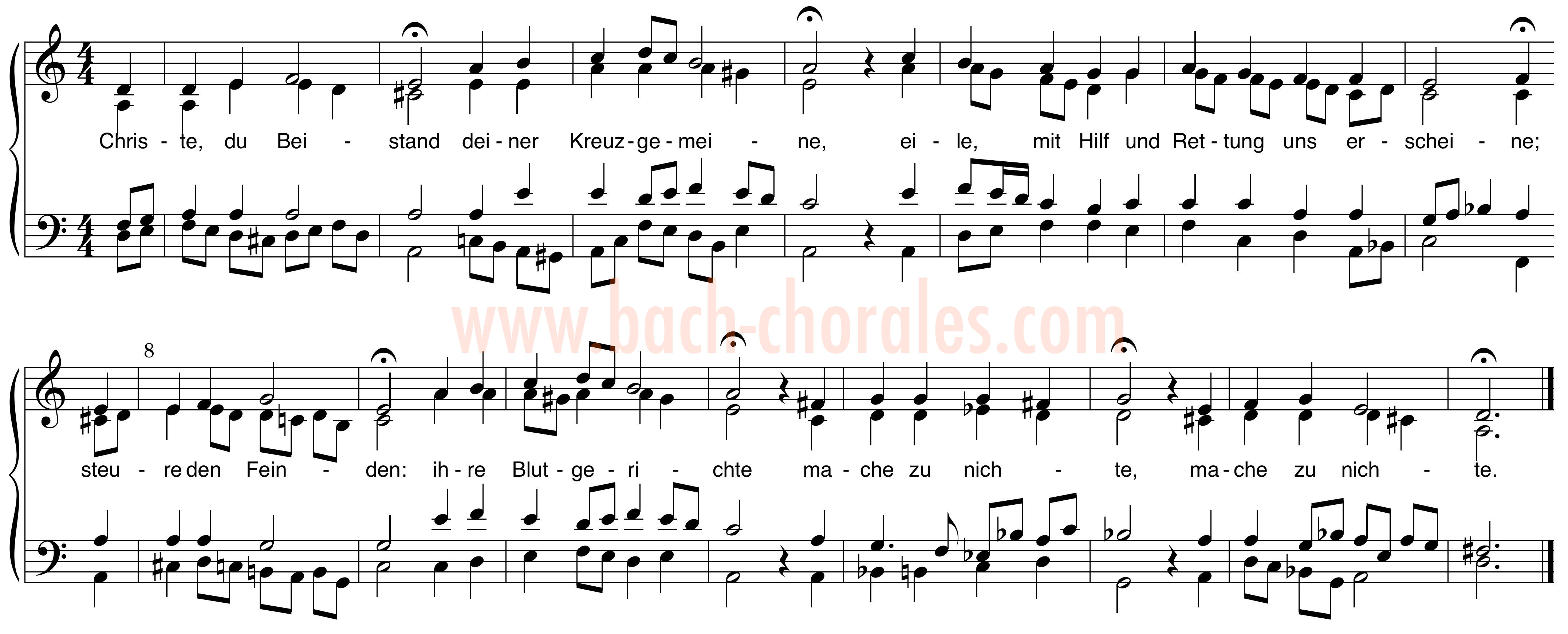 notenbeeld BWV 275 op https://www.bach-chorales.com/