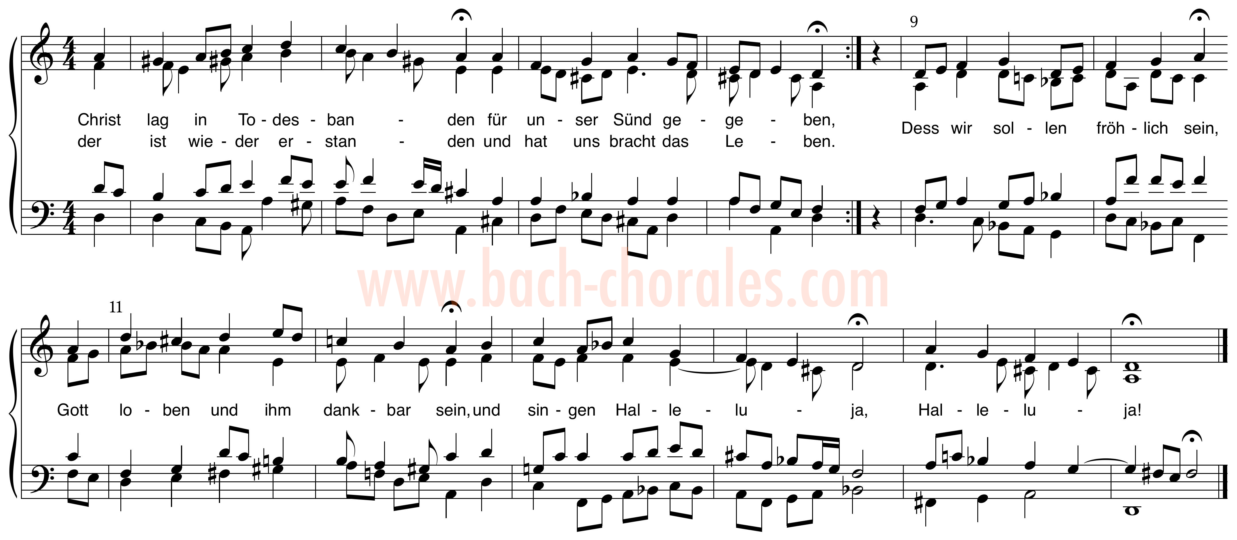 notenbeeld BWV 277 op https://www.bach-chorales.com/
