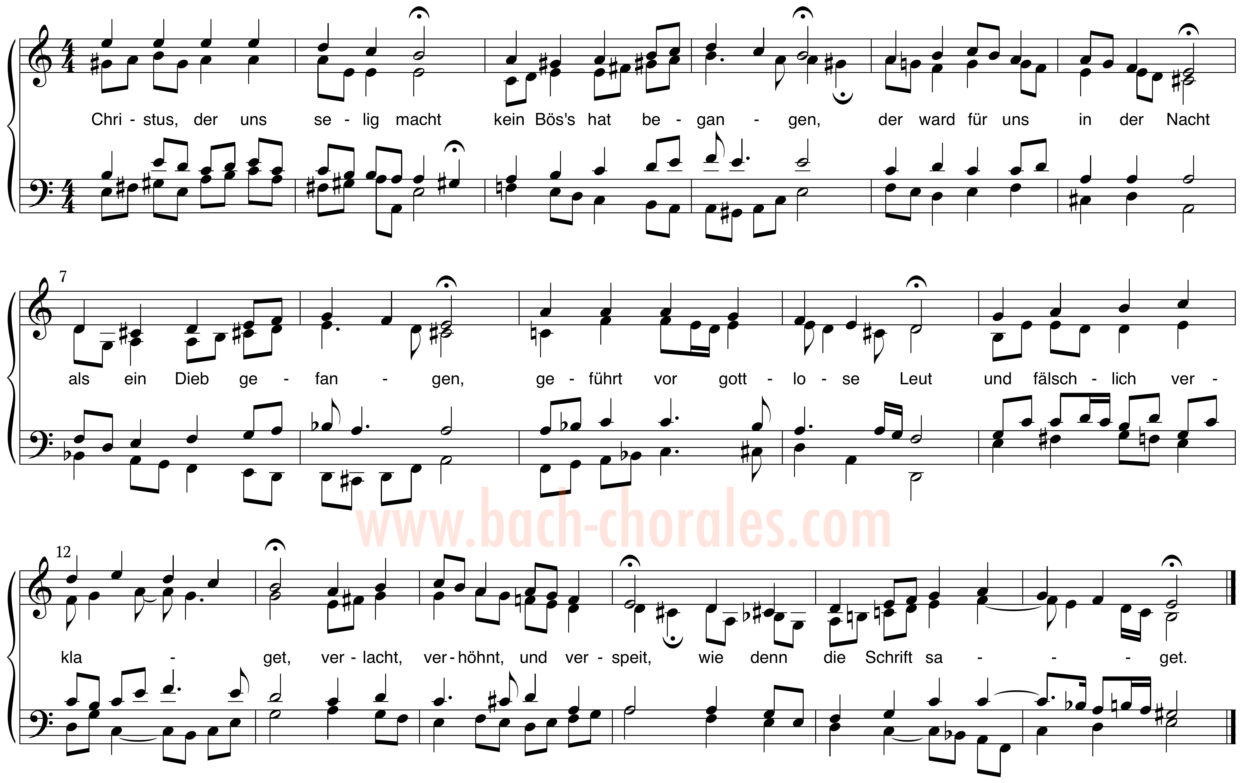 notenbeeld BWV 283 op https://www.bach-chorales.com/