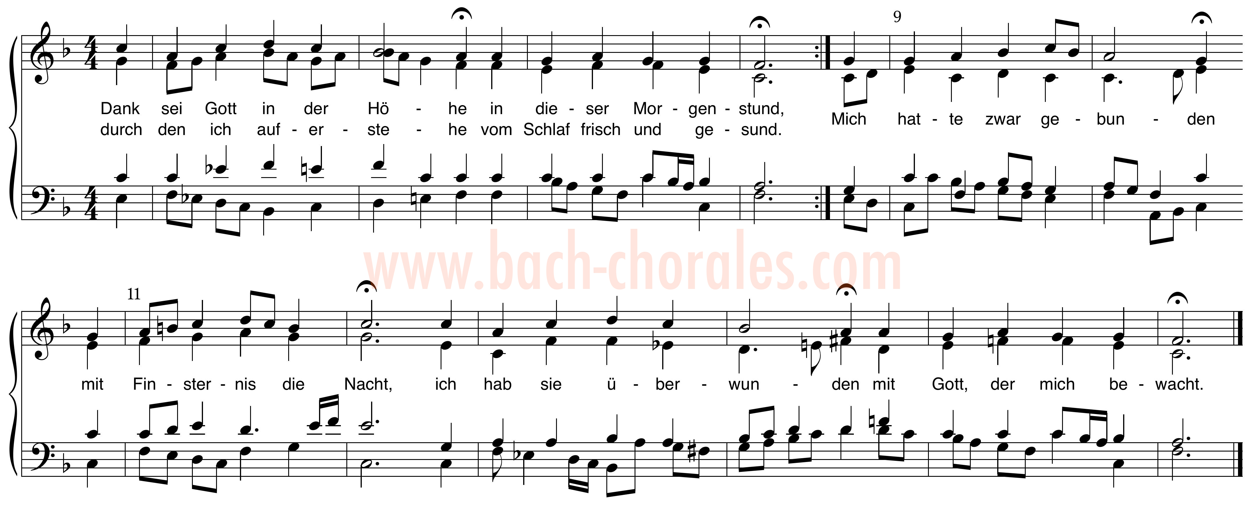 notenbeeld BWV 287 op https://www.bach-chorales.com/