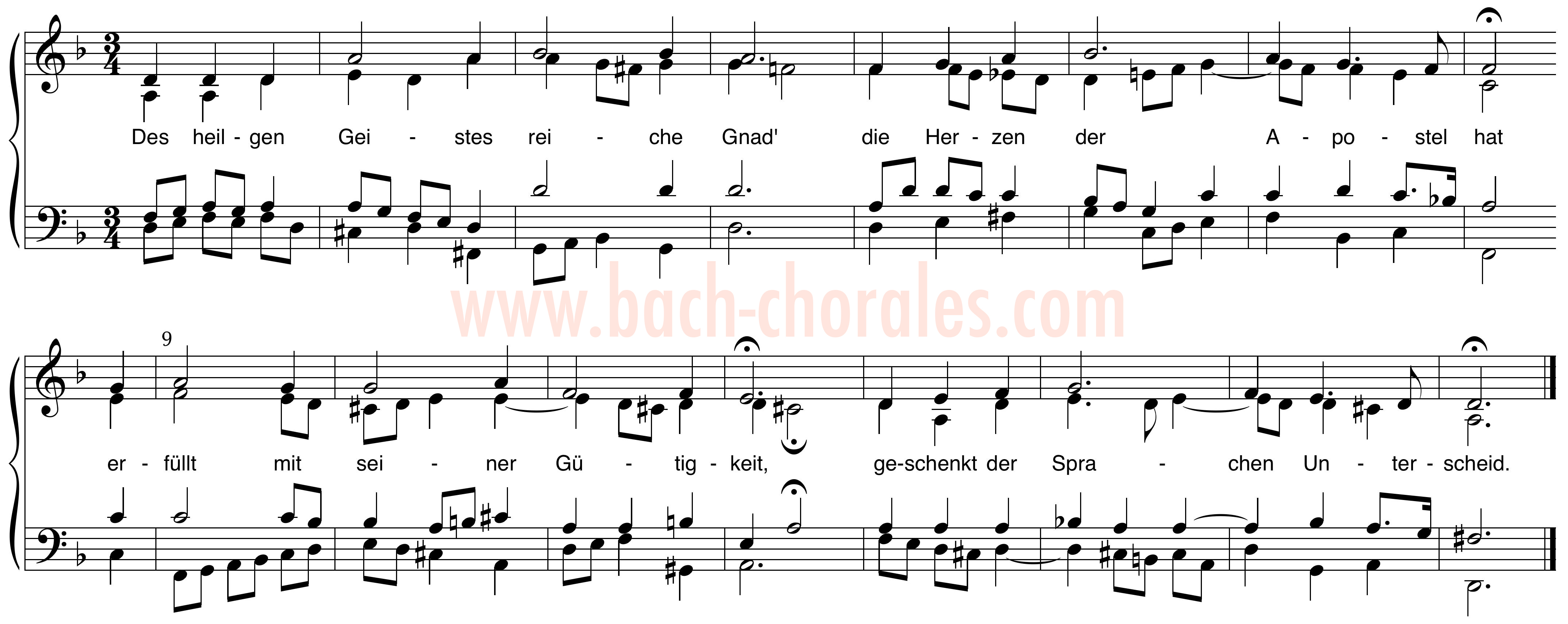 notenbeeld BWV 295 op https://www.bach-chorales.com/