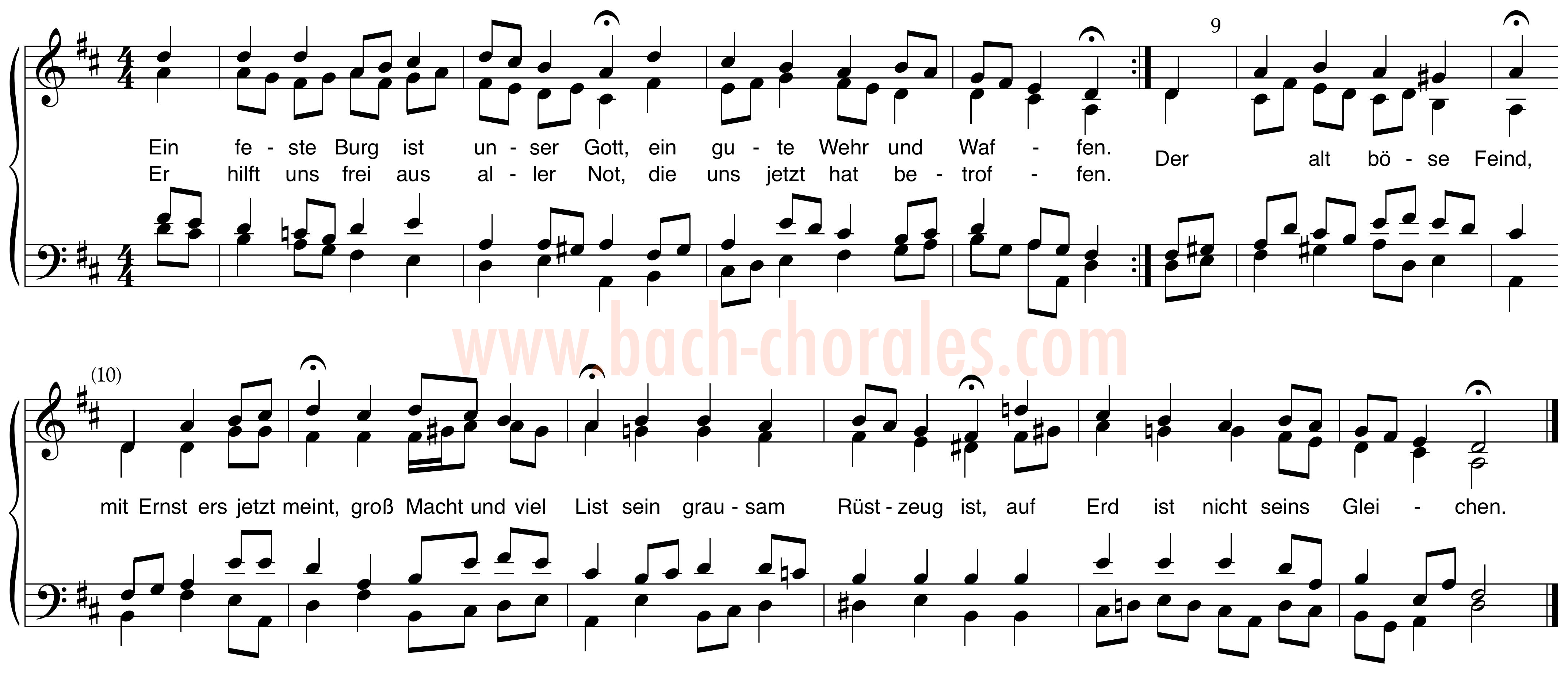 notenbeeld BWV 303 op https://www.bach-chorales.com/