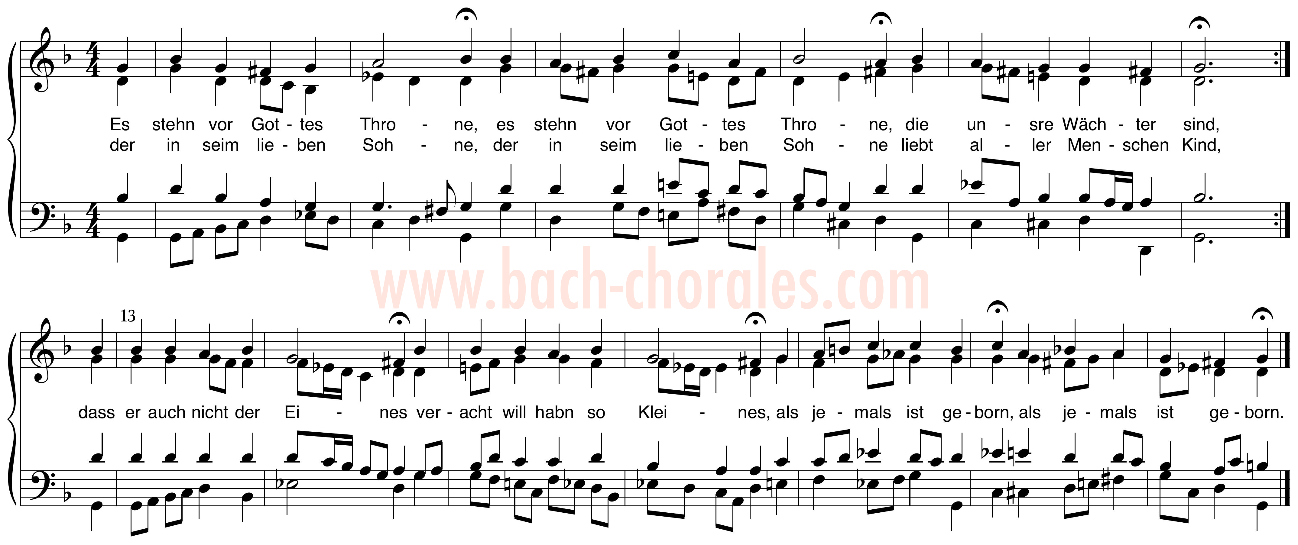 notenbeeld BWV 309 op https://www.bach-chorales.com/
