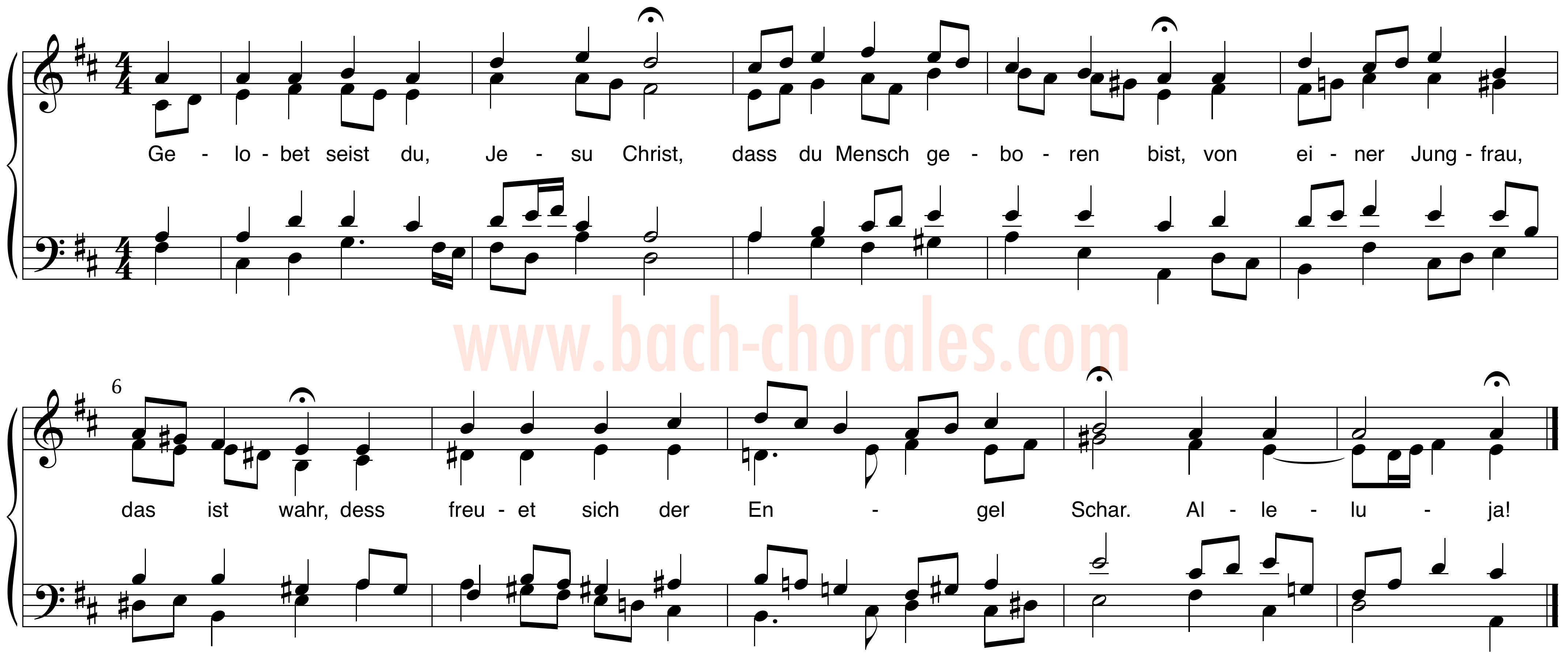 notenbeeld BWV 314 op https://www.bach-chorales.com/