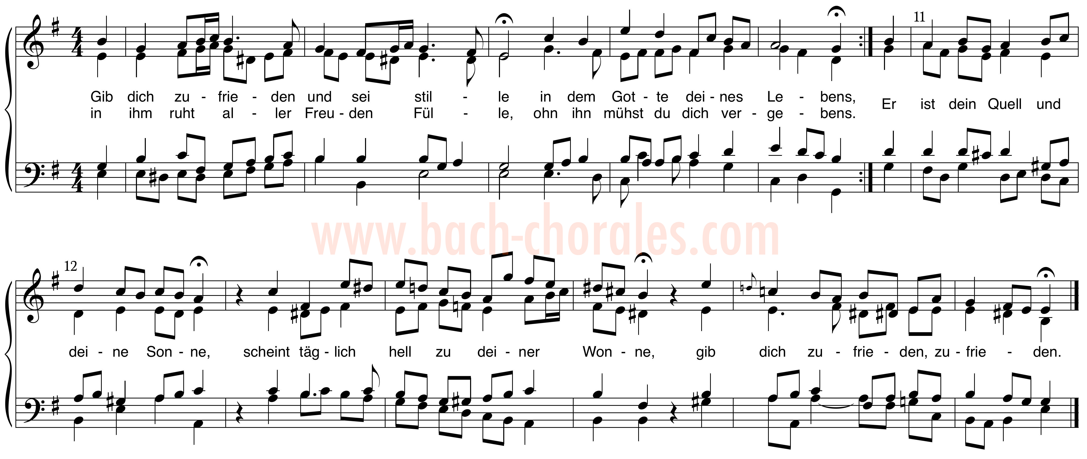 notenbeeld BWV 315 op https://www.bach-chorales.com/