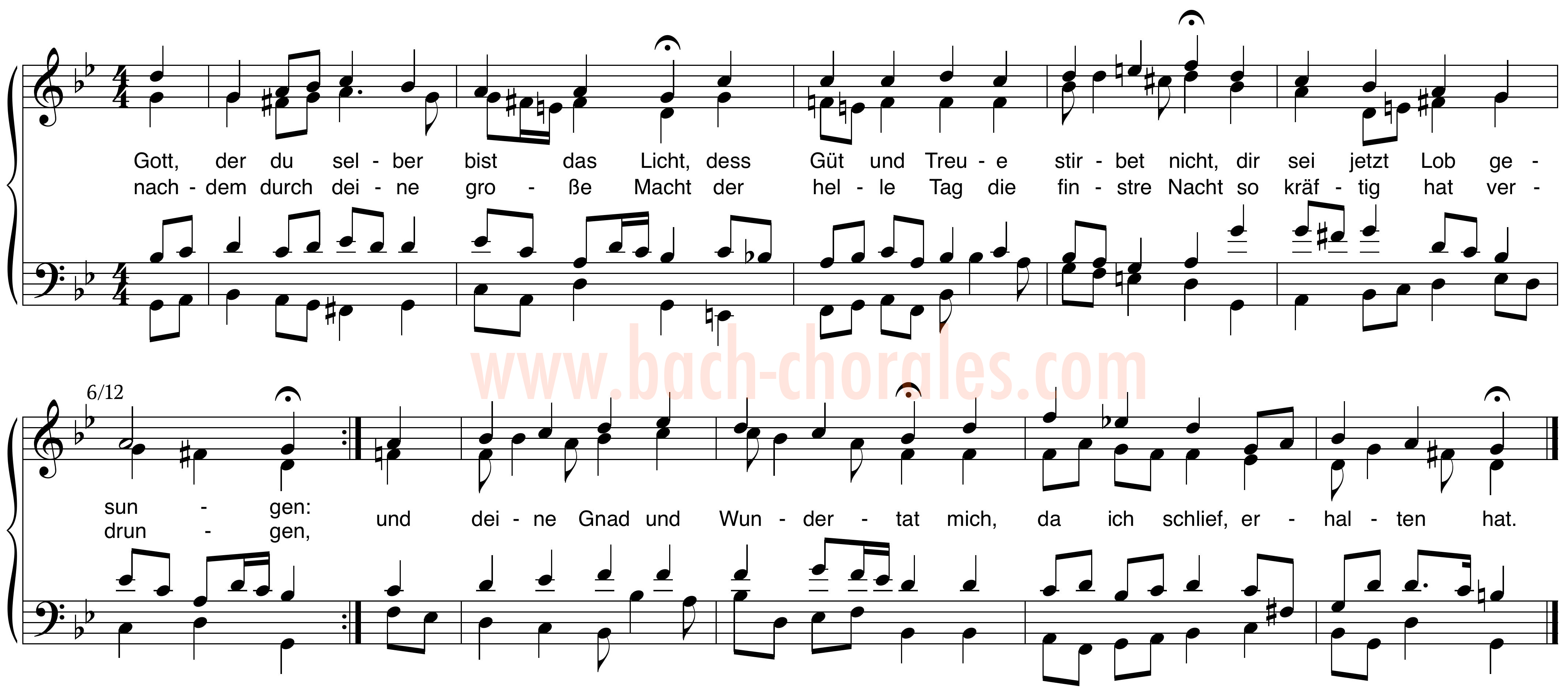 notenbeeld BWV 316 op https://www.bach-chorales.com/