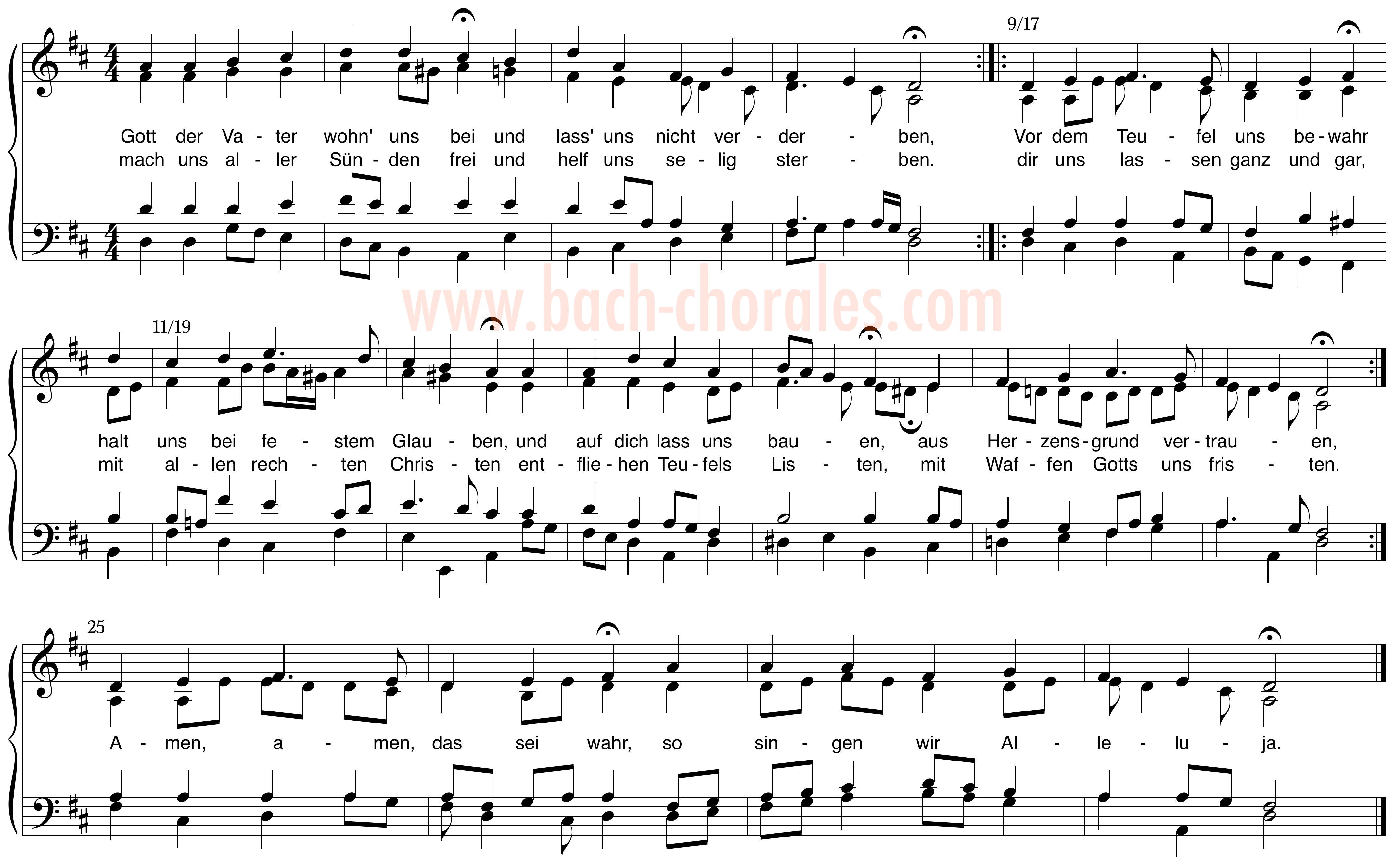 notenbeeld BWV 317 op https://www.bach-chorales.com/