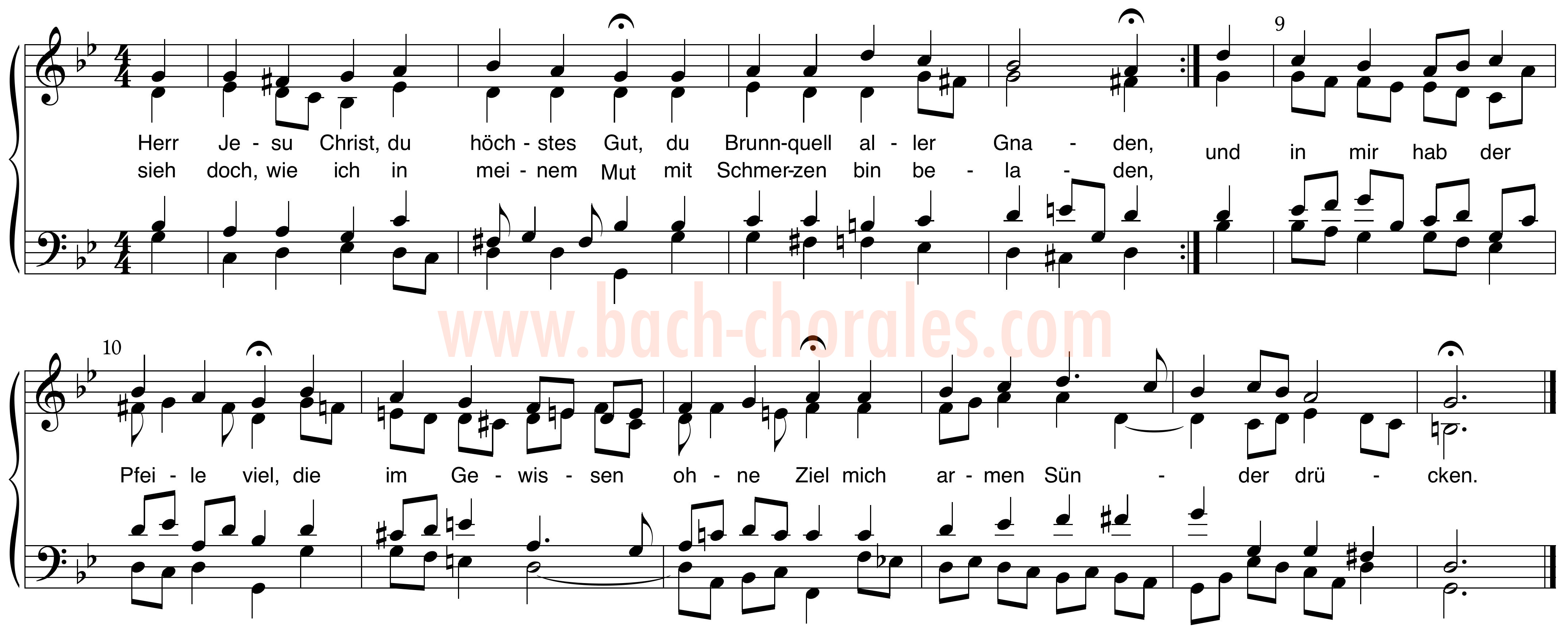 notenbeeld BWV 334 op https://www.bach-chorales.com/