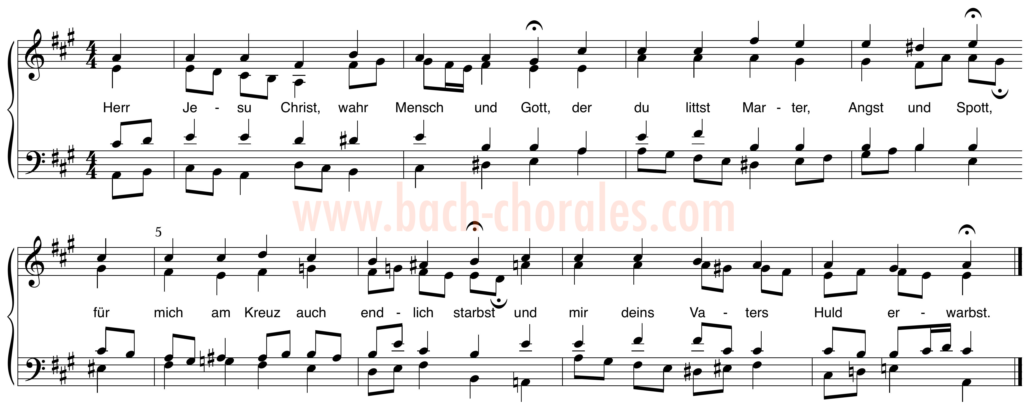 notenbeeld BWV 336 op https://www.bach-chorales.com/