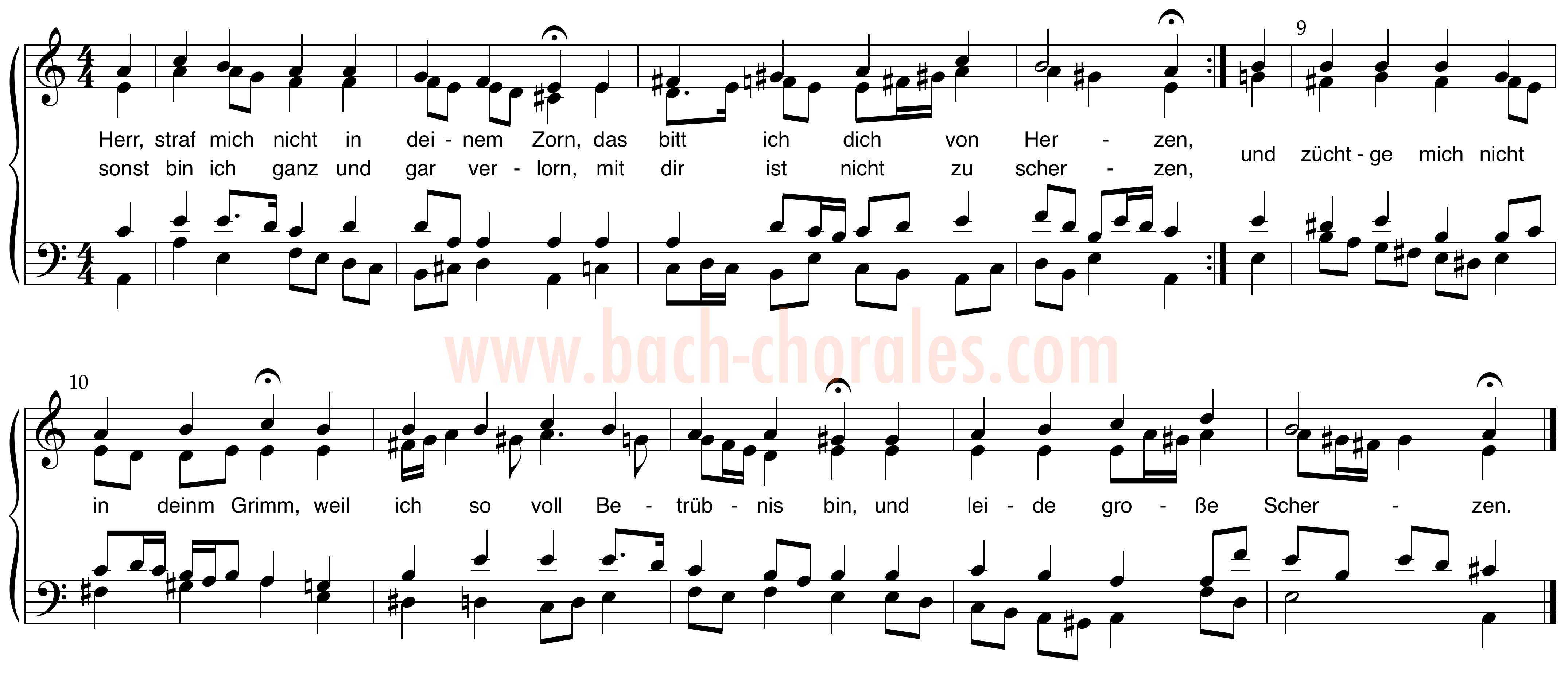 notenbeeld BWV 338 op https://www.bach-chorales.com/