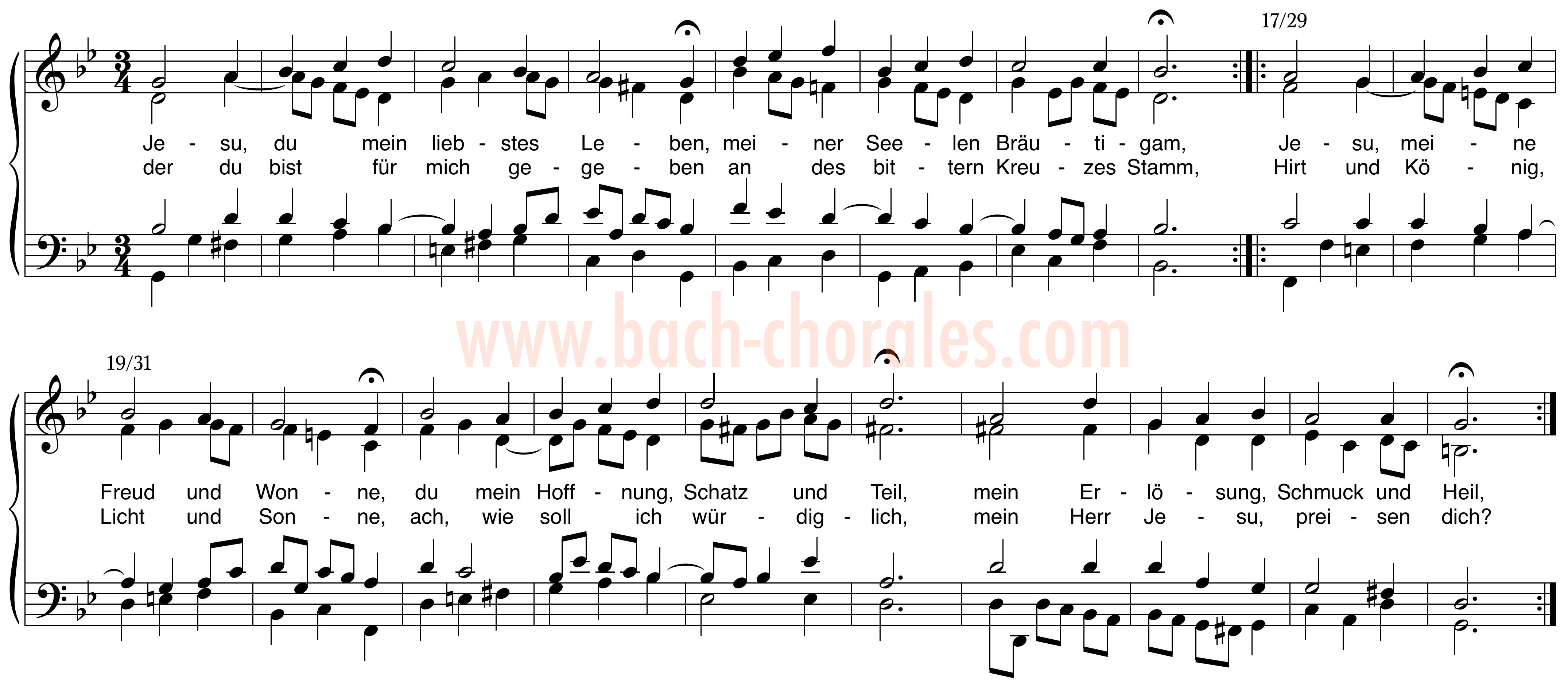 notenbeeld BWV 356 op https://www.bach-chorales.com/