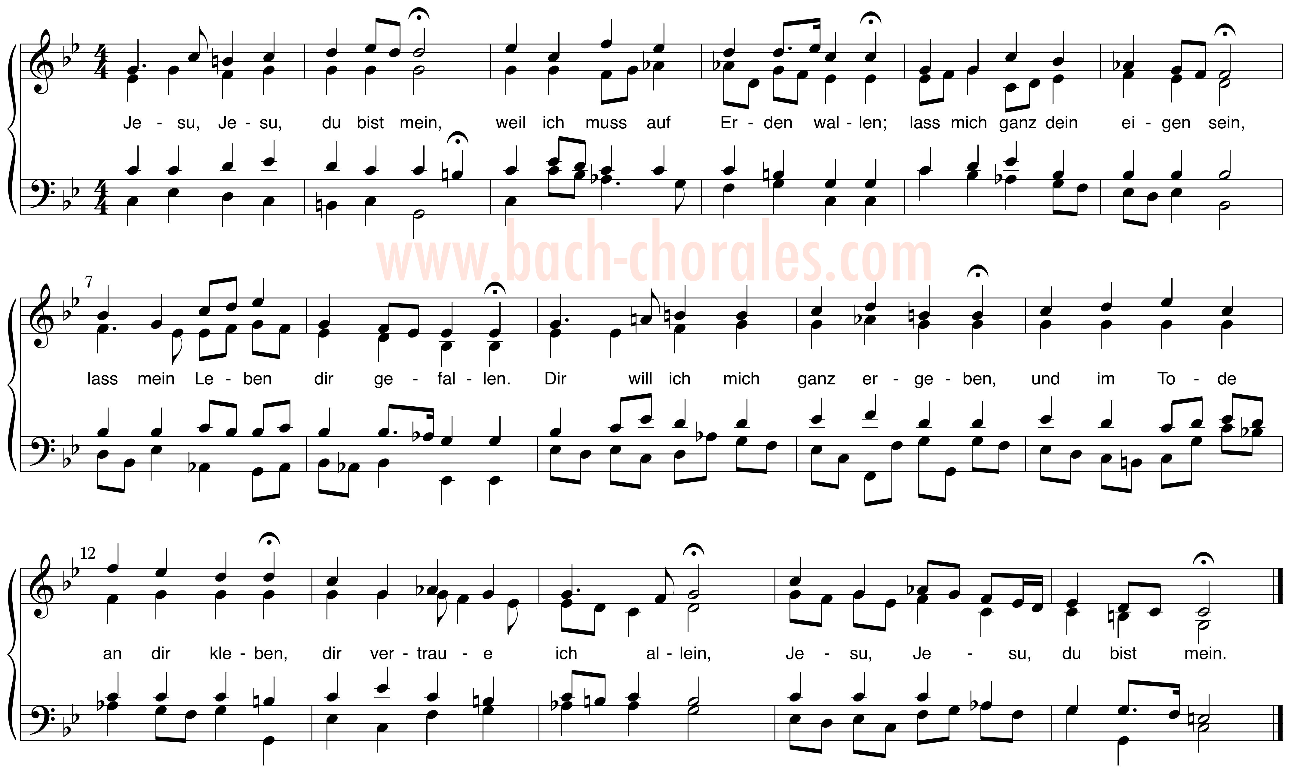 notenbeeld BWV 357 op https://www.bach-chorales.com/