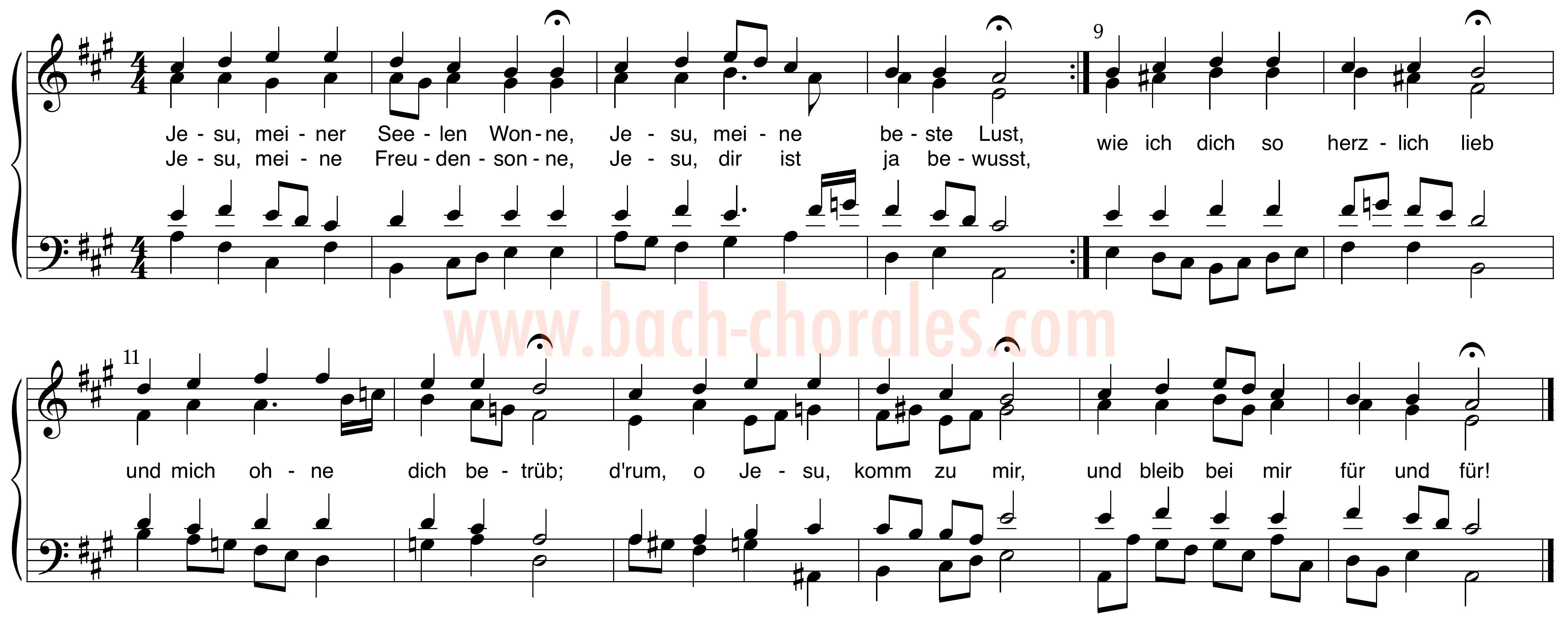 notenbeeld BWV 359 op https://www.bach-chorales.com/