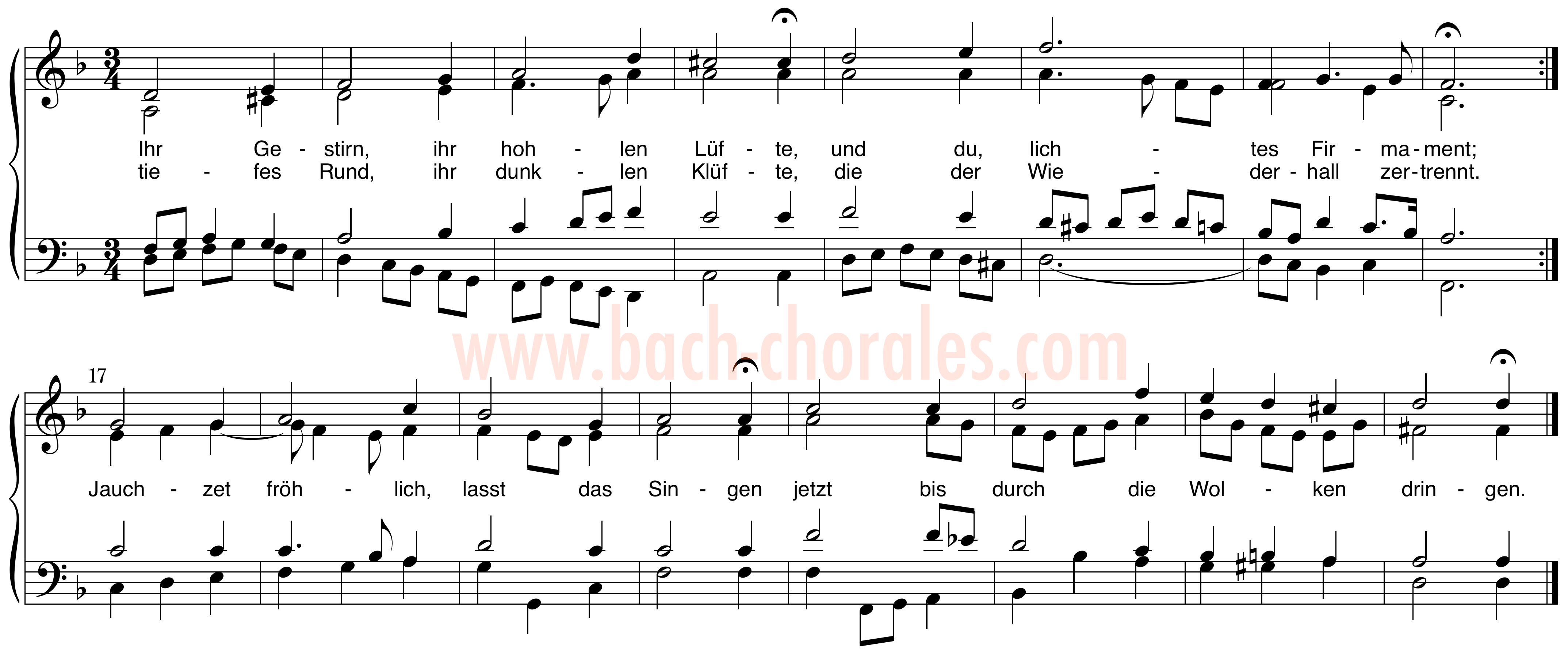 notenbeeld BWV 366 op https://www.bach-chorales.com/