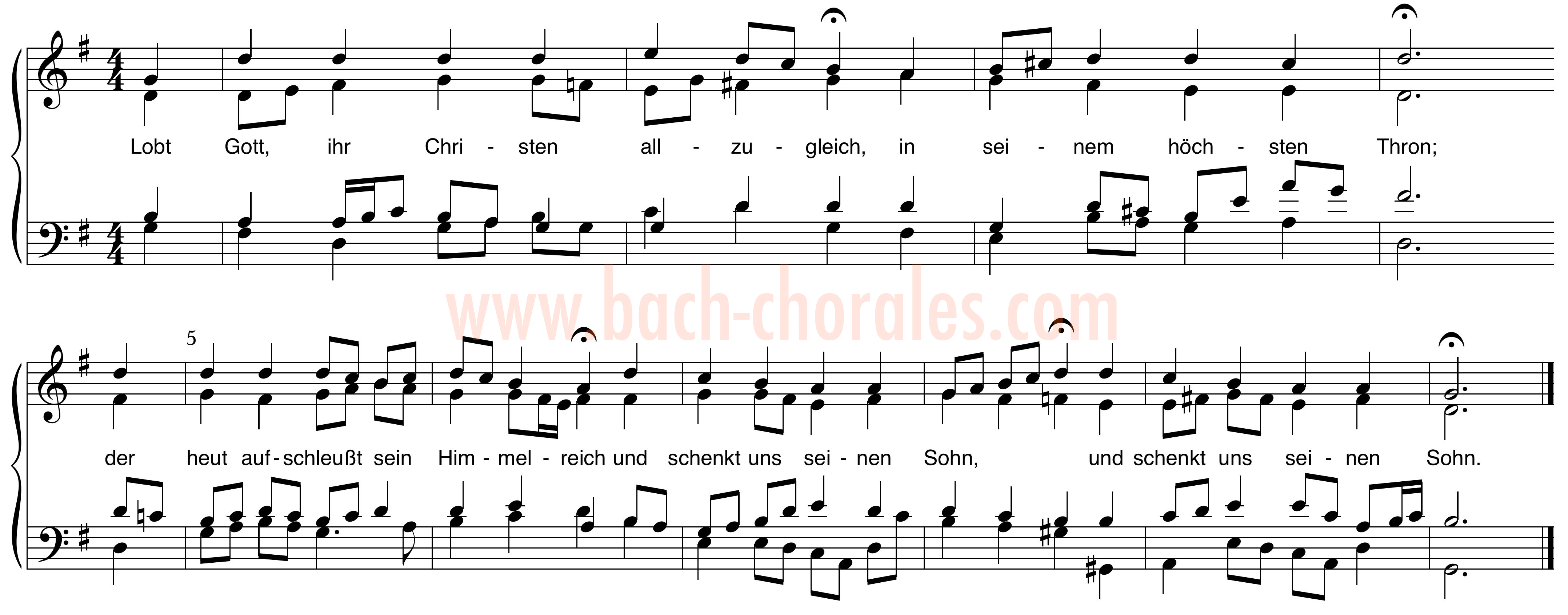 notenbeeld BWV 375 op https://www.bach-chorales.com/