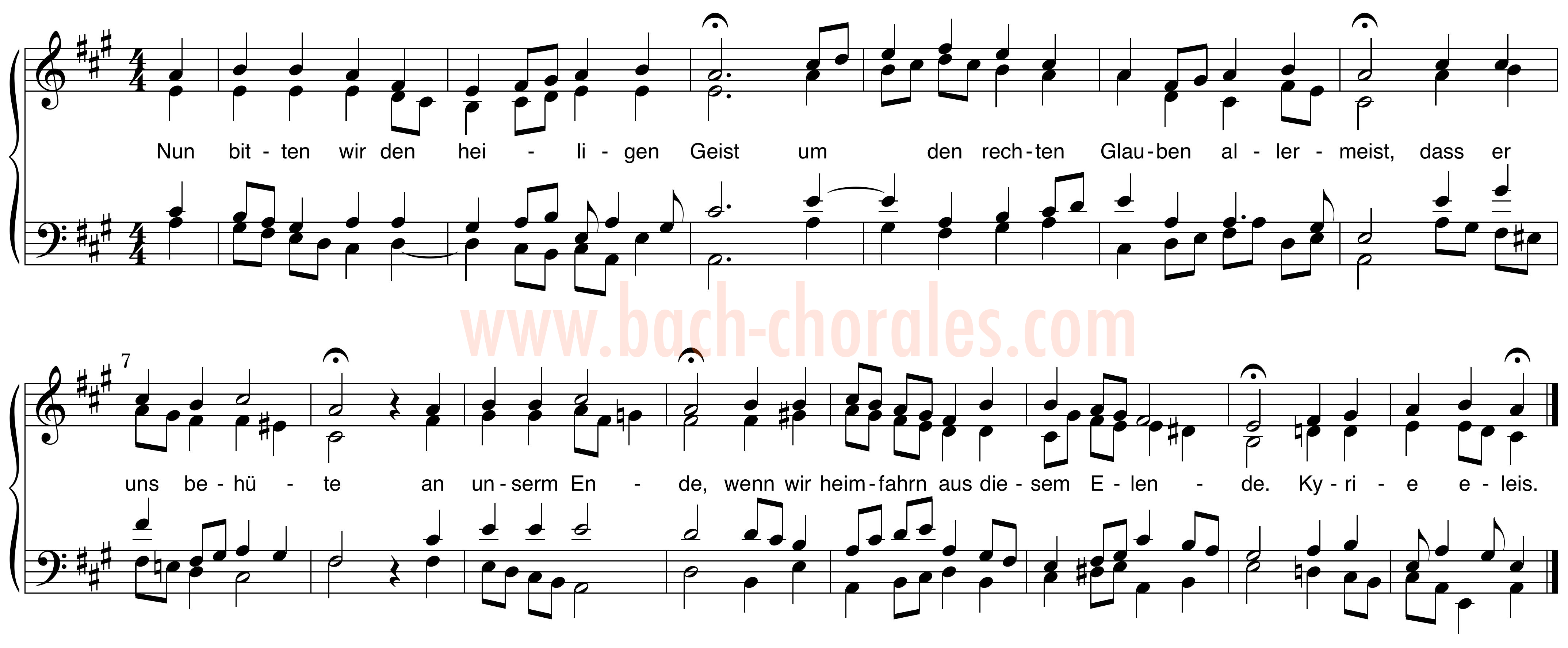 notenbeeld BWV 385 op https://www.bach-chorales.com/