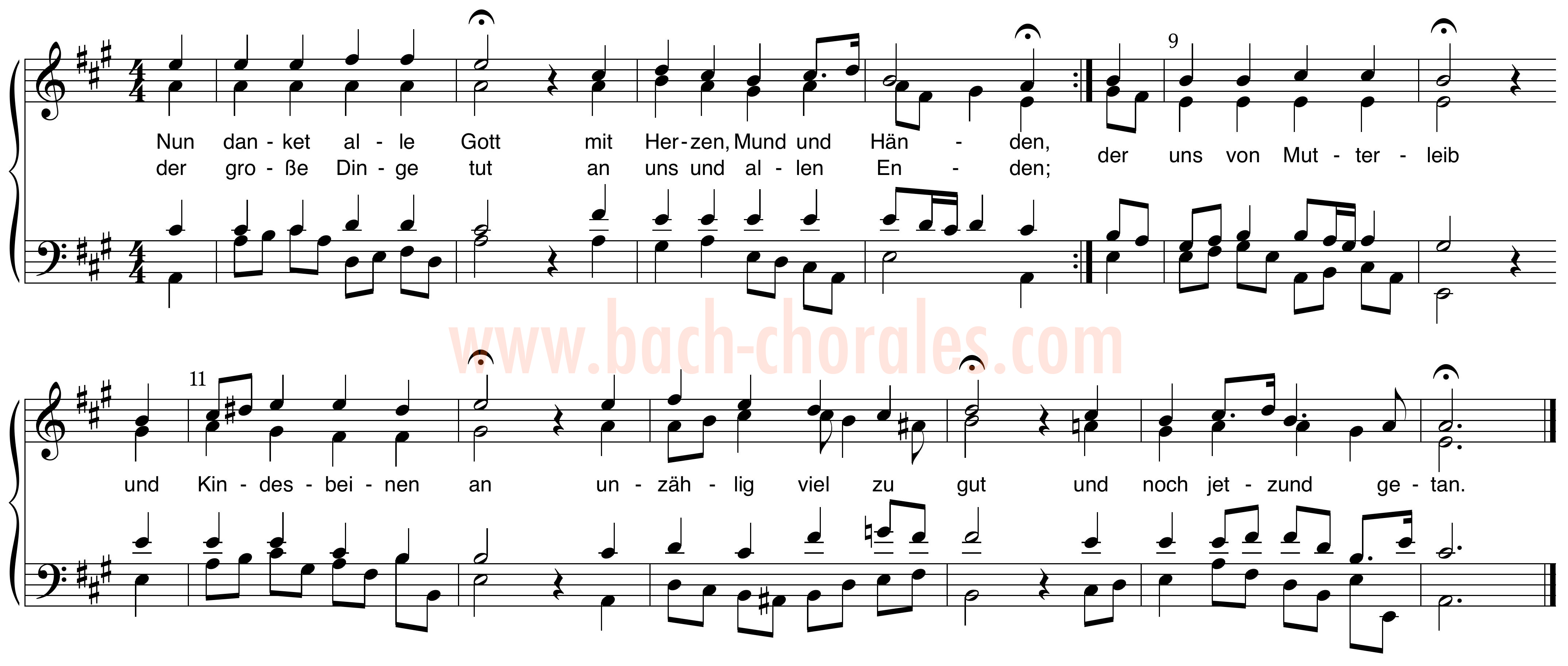 notenbeeld BWV 386 op https://www.bach-chorales.com/