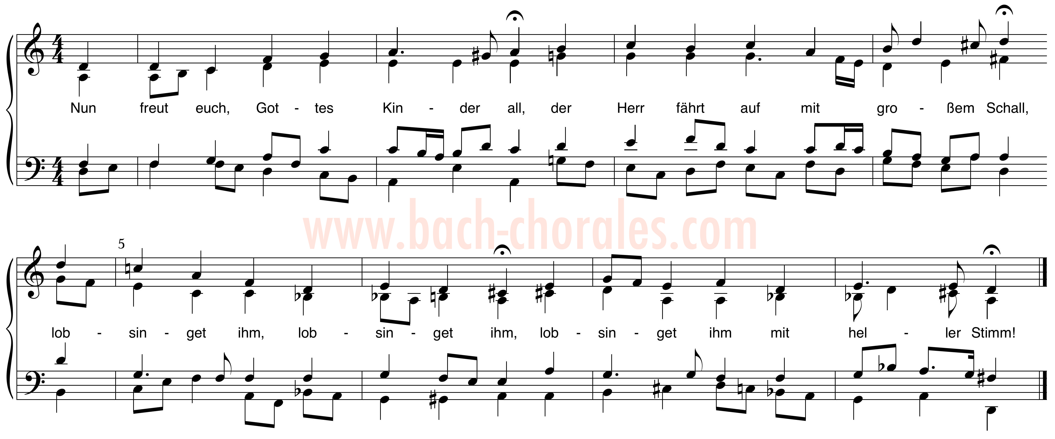 notenbeeld BWV 387 op https://www.bach-chorales.com/