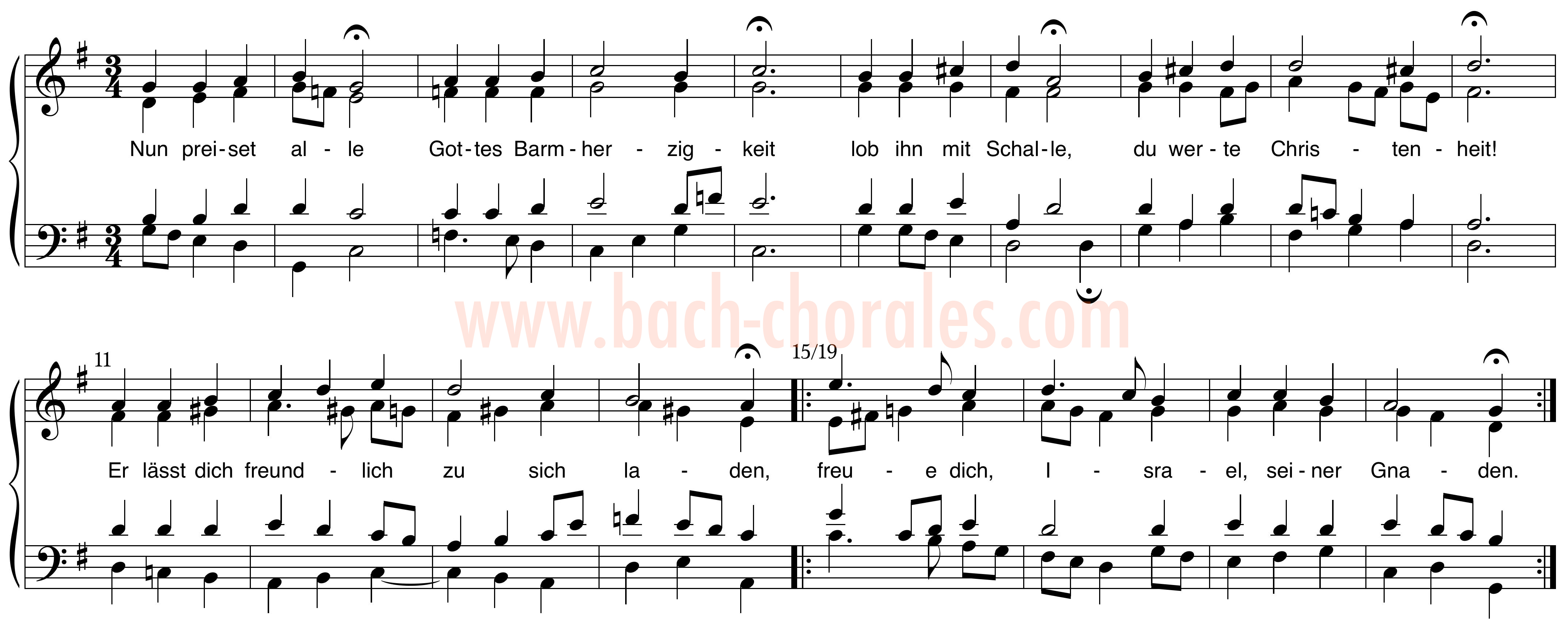 notenbeeld BWV 391 op https://www.bach-chorales.com/