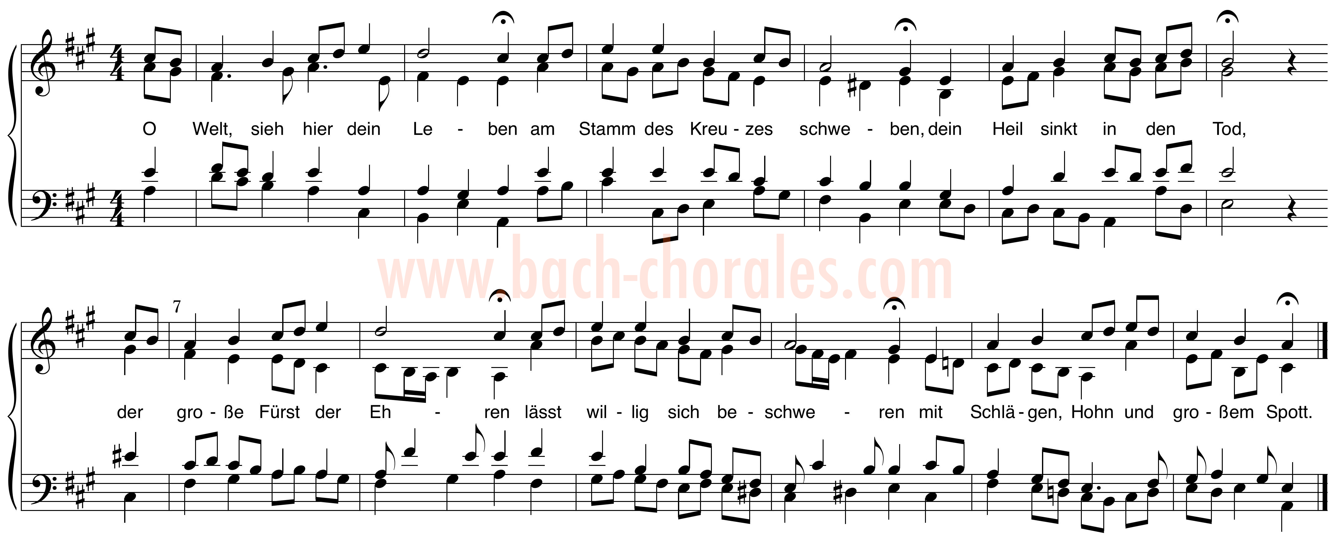 notenbeeld BWV 394 op https://www.bach-chorales.com/