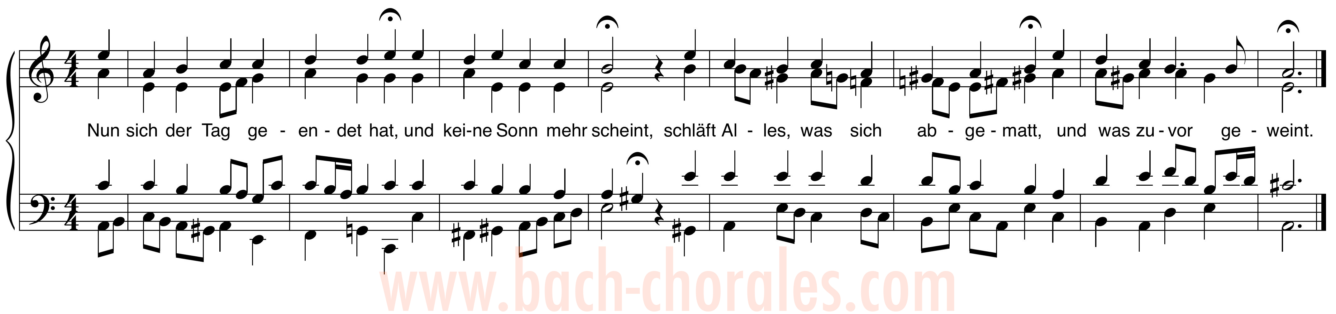 notenbeeld BWV 396 op https://www.bach-chorales.com/