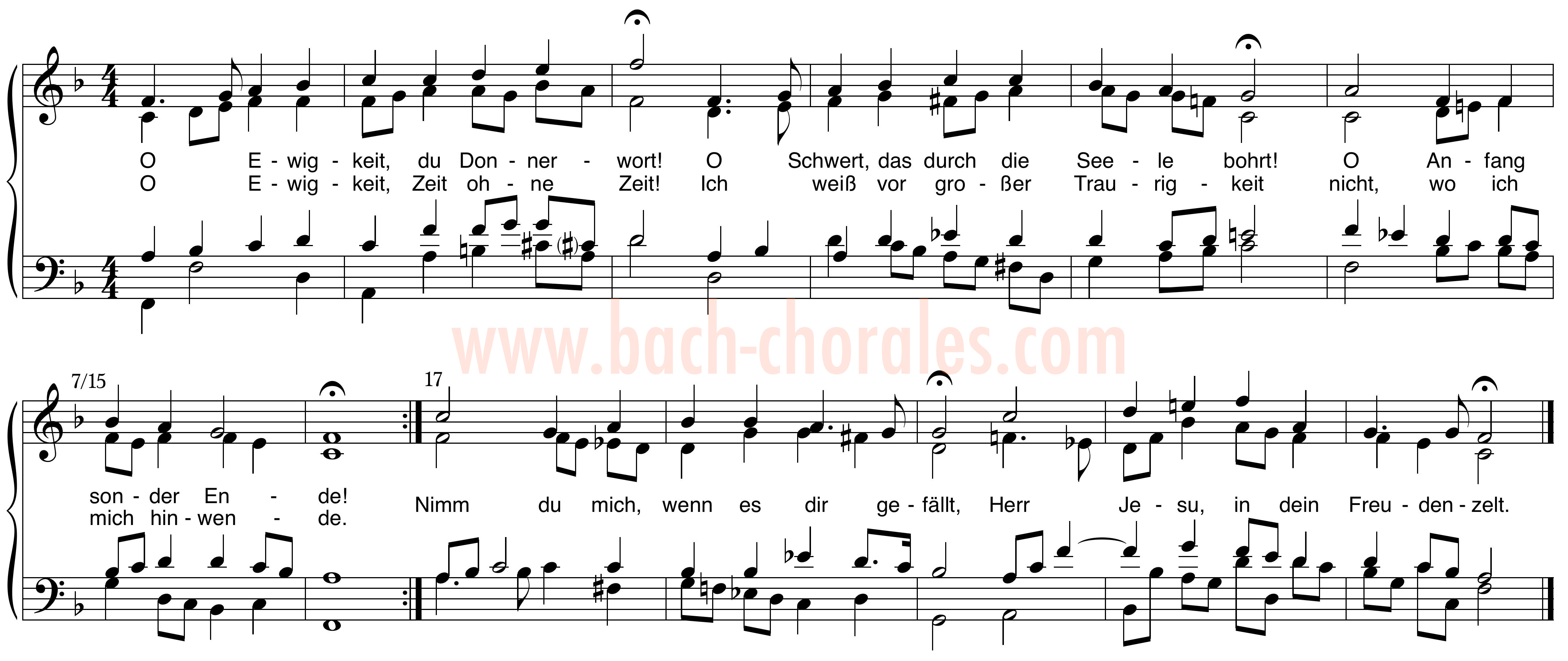 notenbeeld BWV 397 op https://www.bach-chorales.com/