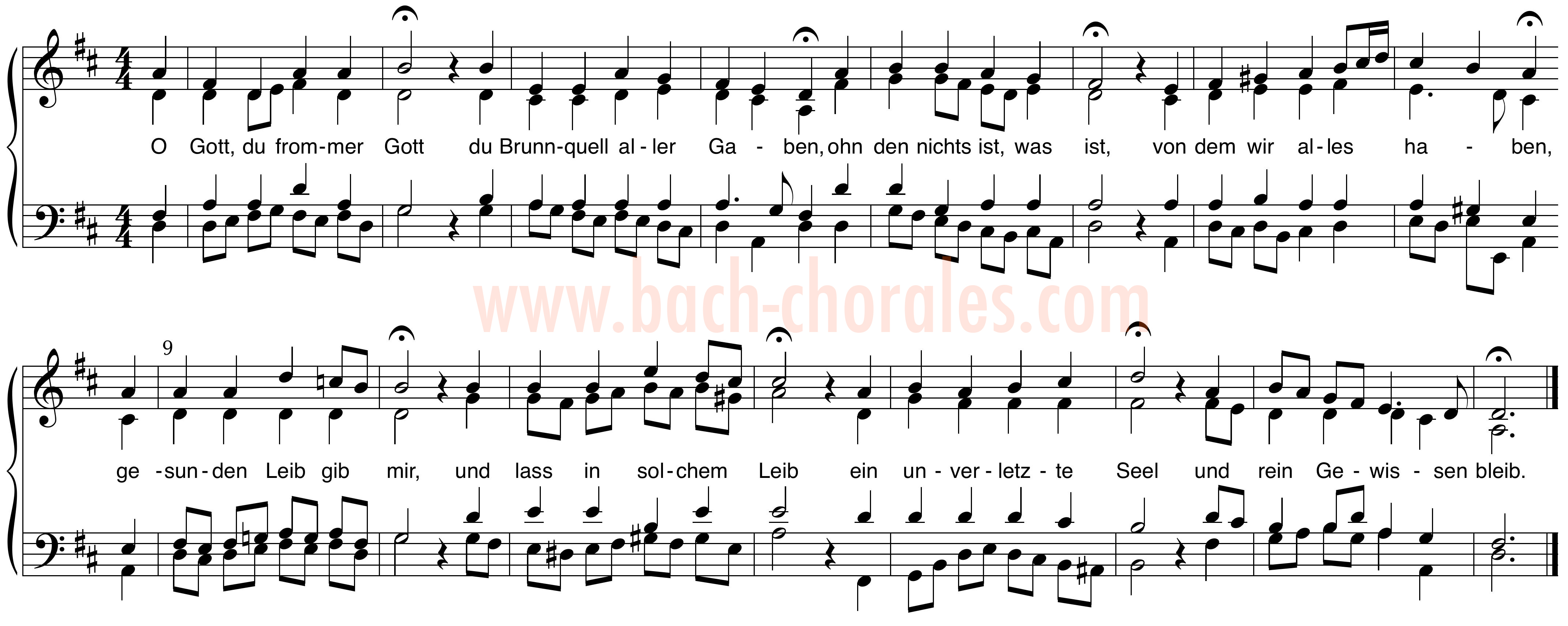 notenbeeld BWV 398 op https://www.bach-chorales.com/