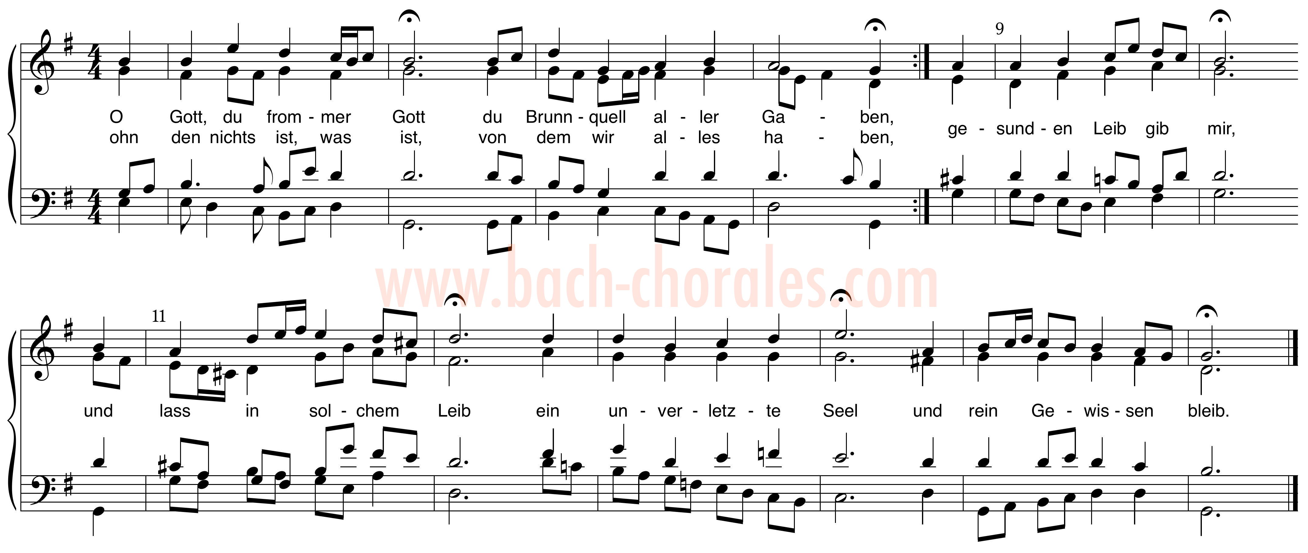 notenbeeld BWV 399 op https://www.bach-chorales.com/