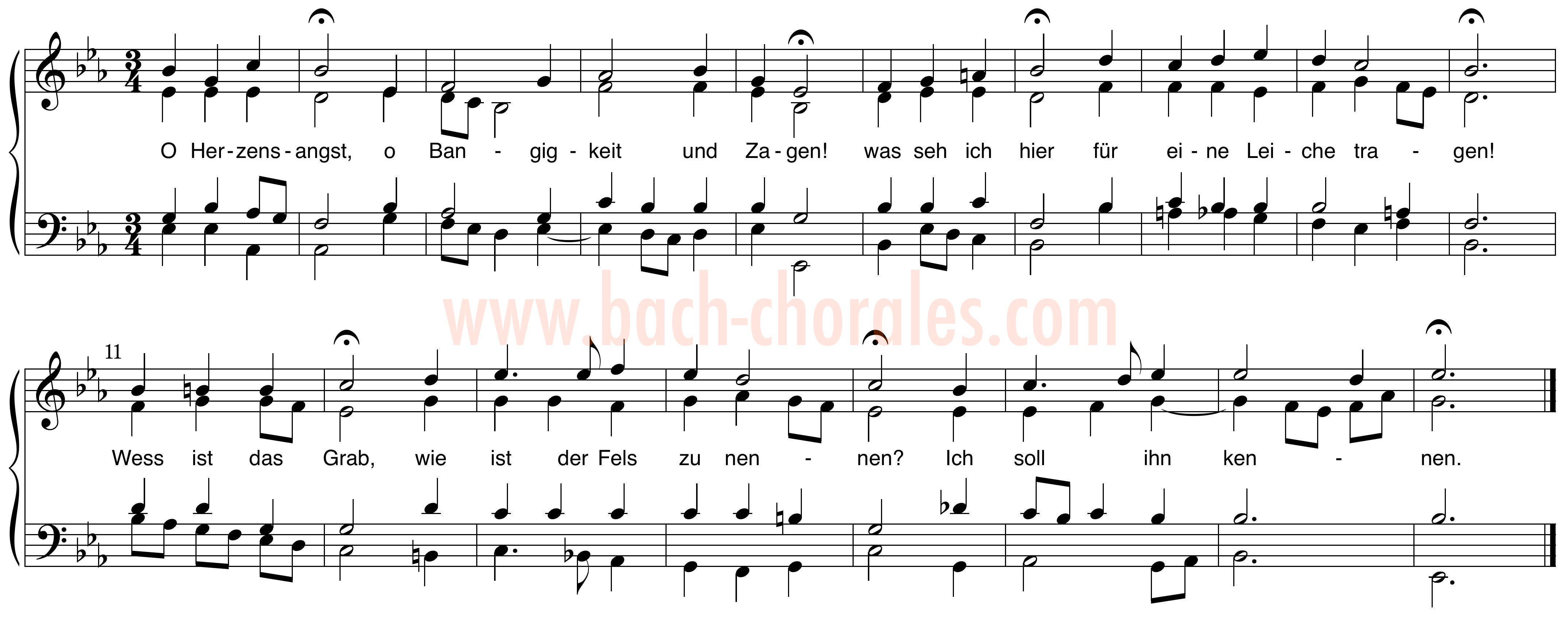 notenbeeld BWV 400 op https://www.bach-chorales.com/
