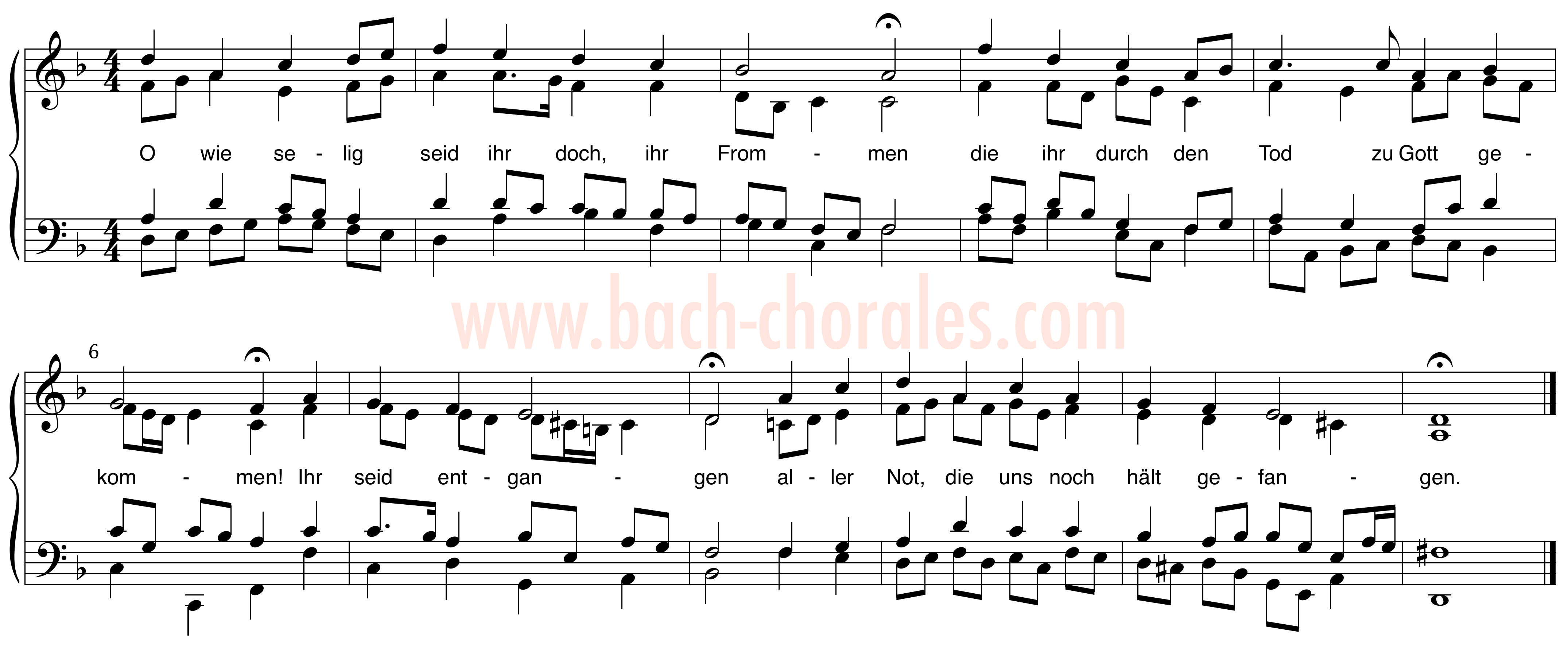 notenbeeld BWV 406 op https://www.bach-chorales.com/