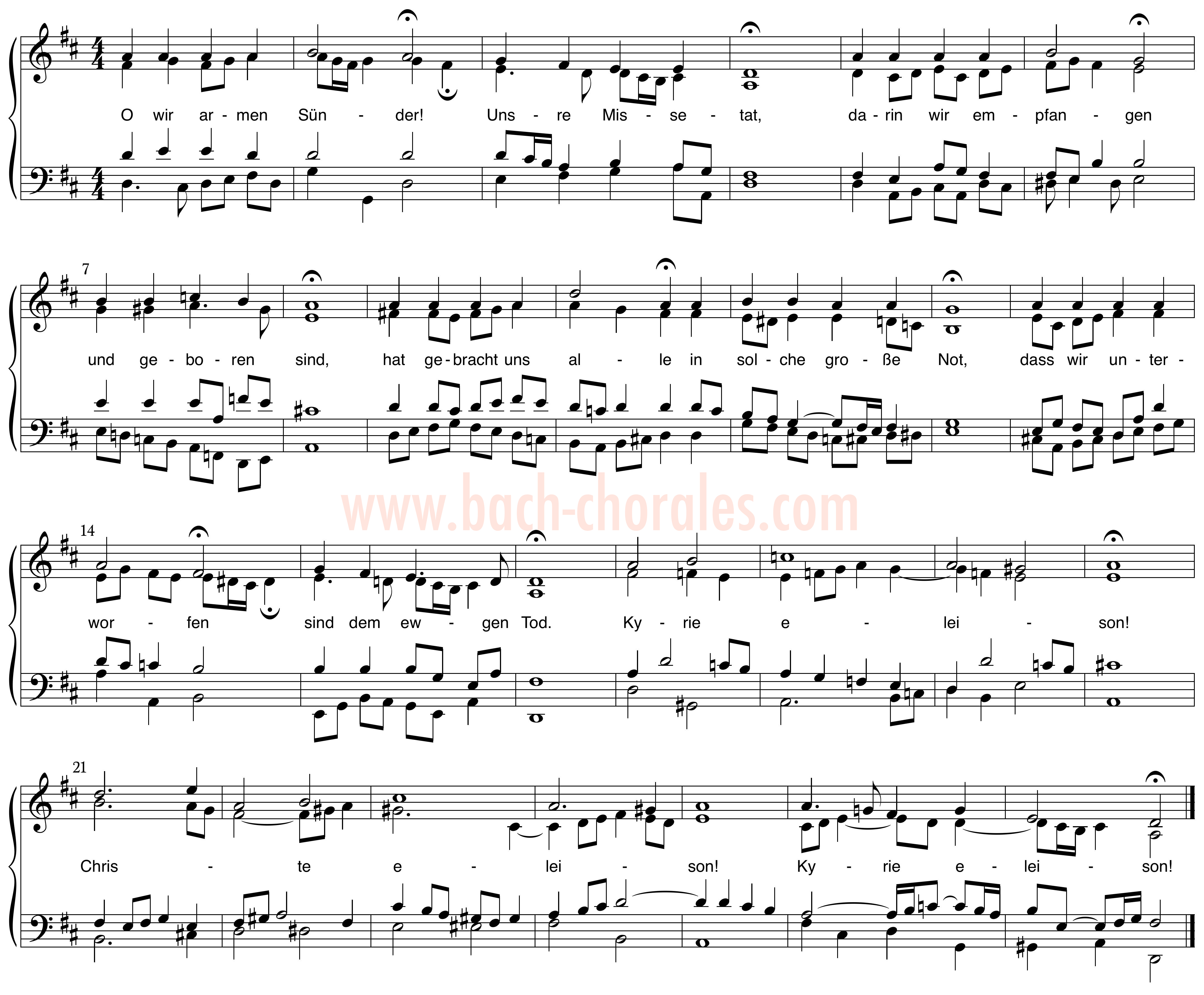 notenbeeld BWV 407 op https://www.bach-chorales.com/