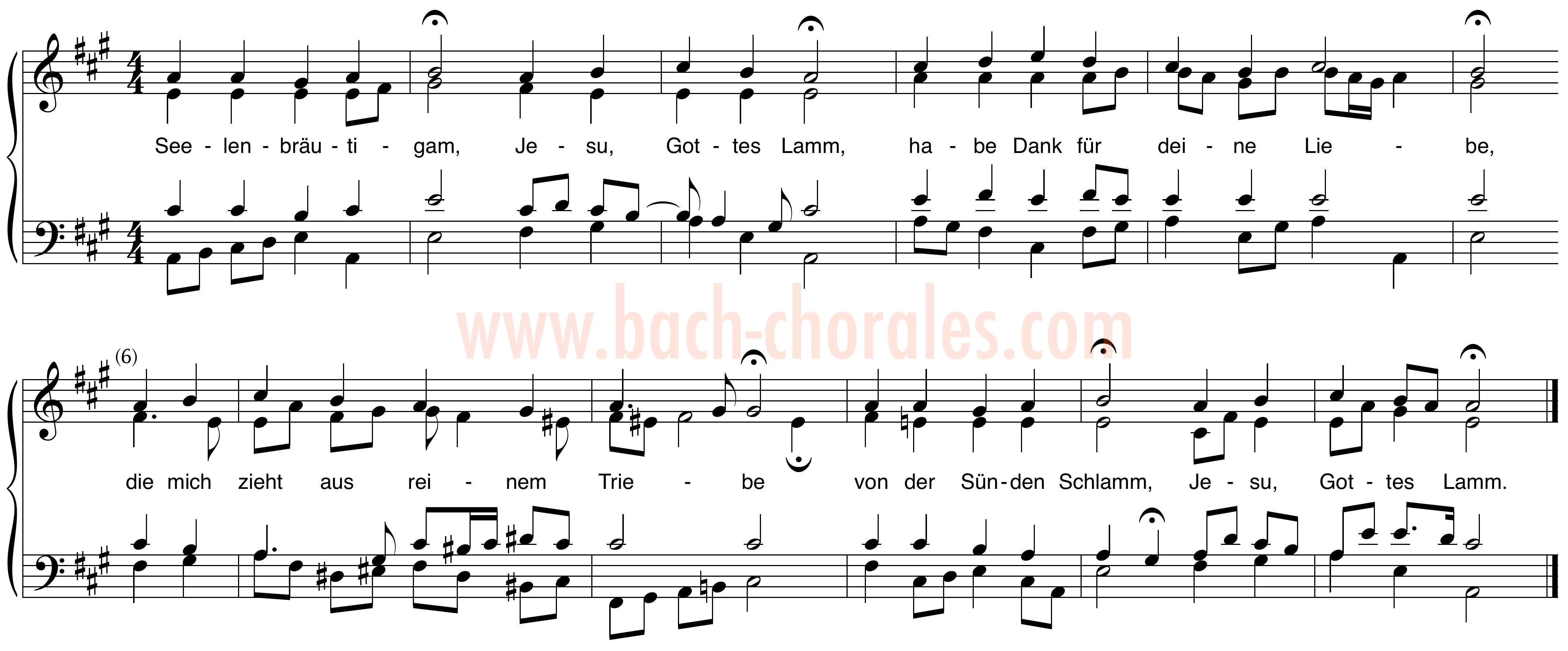 notenbeeld BWV 409 op https://www.bach-chorales.com/