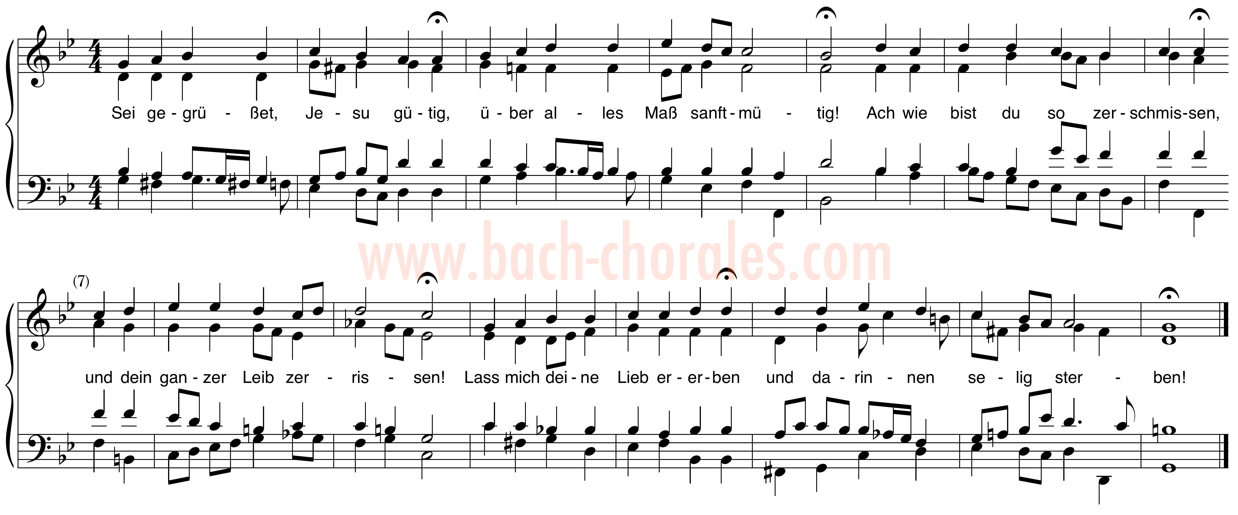 notenbeeld BWV 410 op https://www.bach-chorales.com/