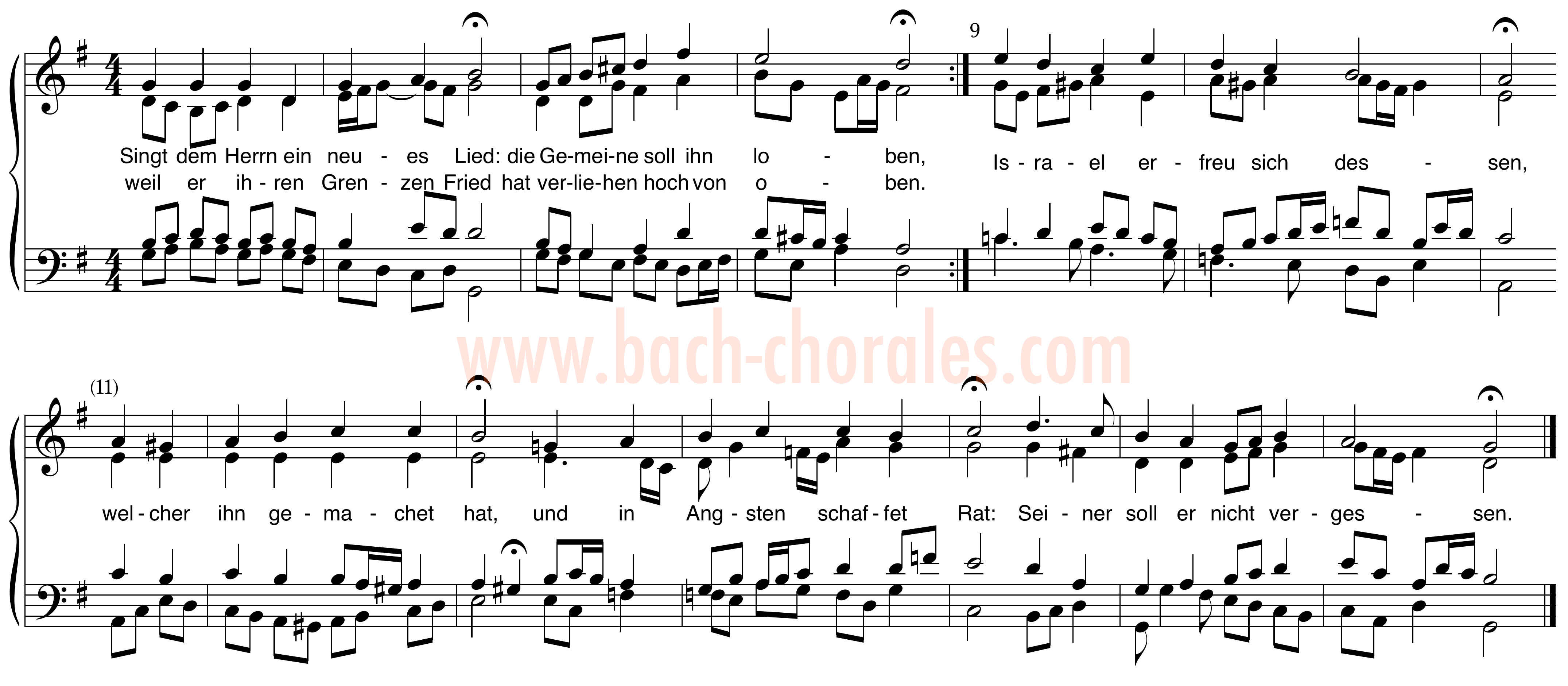 notenbeeld BWV 411 op https://www.bach-chorales.com/