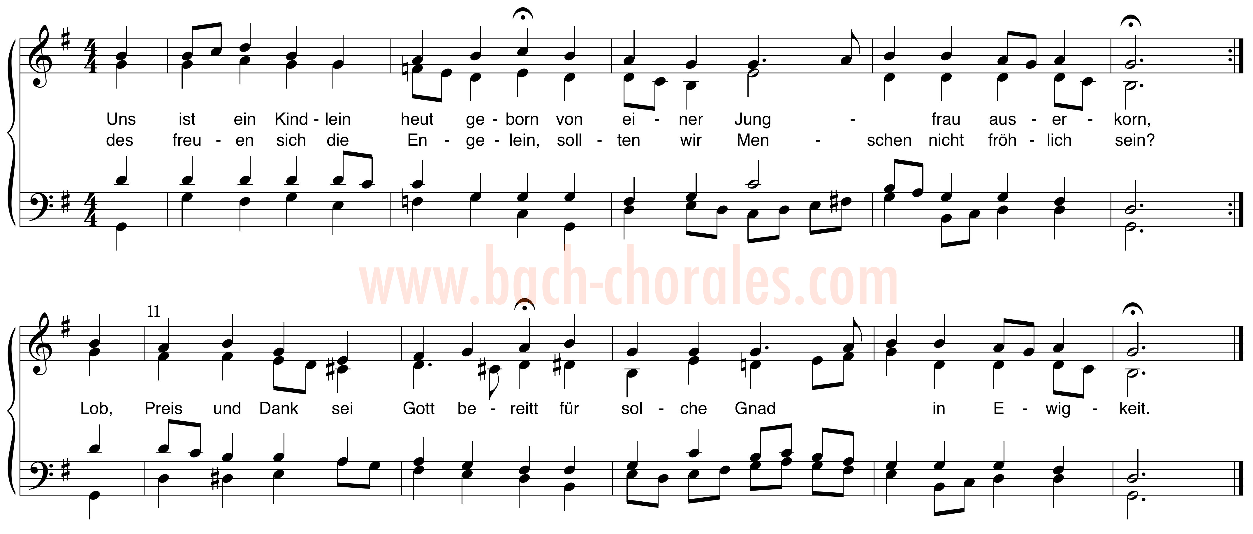 notenbeeld BWV 414 op https://www.bach-chorales.com/