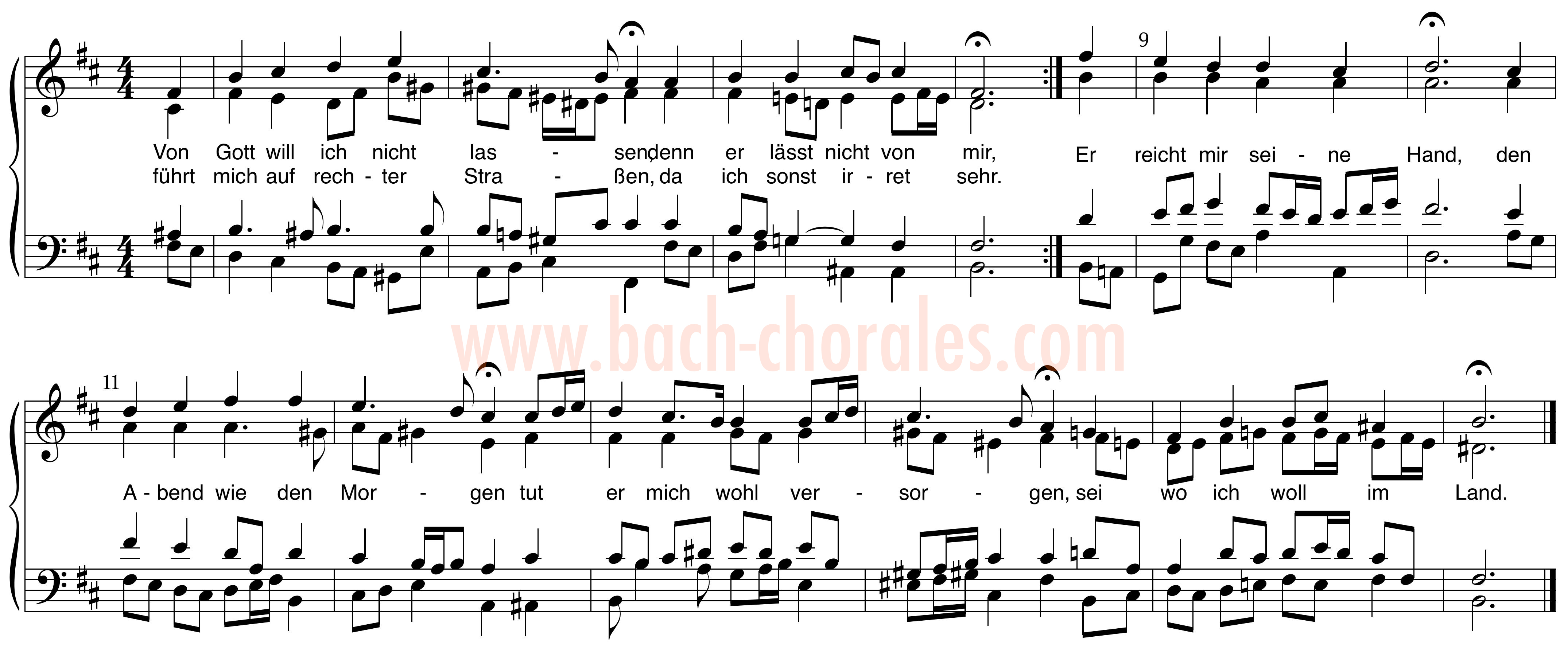 notenbeeld BWV 417 op https://www.bach-chorales.com/
