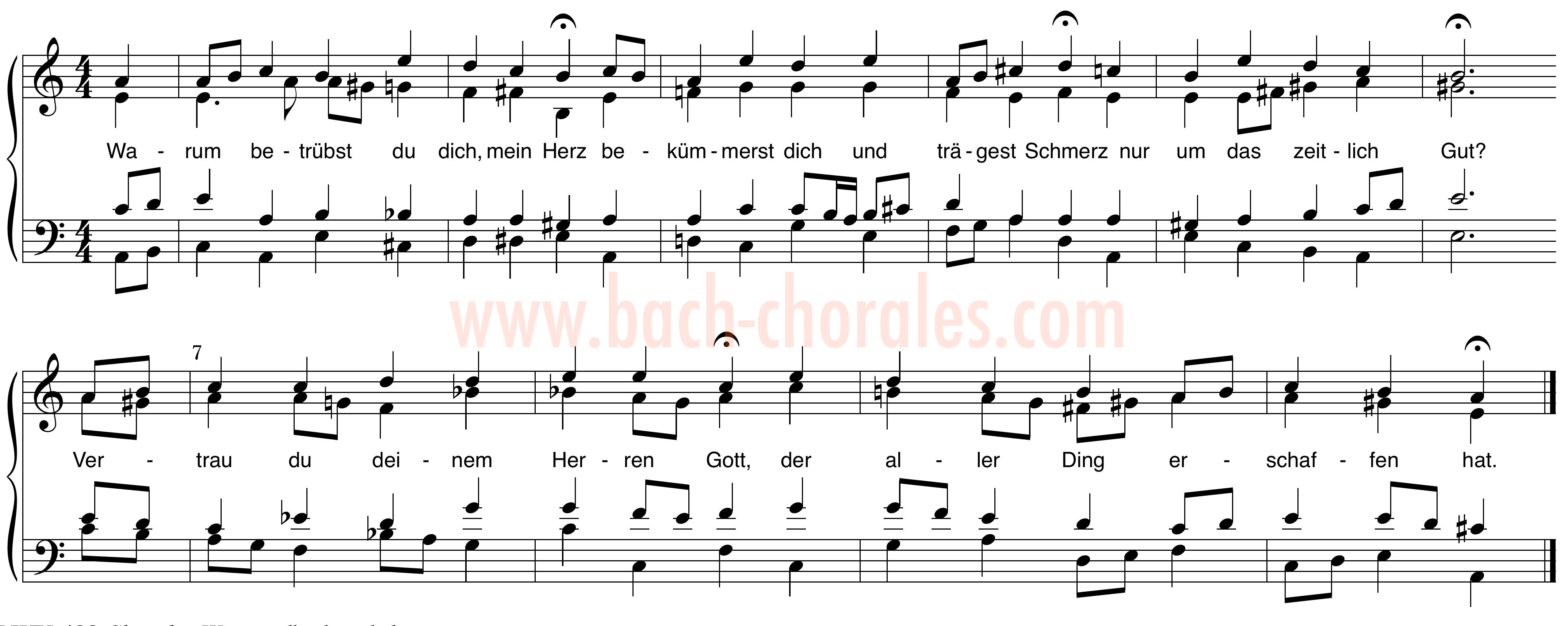 notenbeeld BWV 421 op https://www.bach-chorales.com/