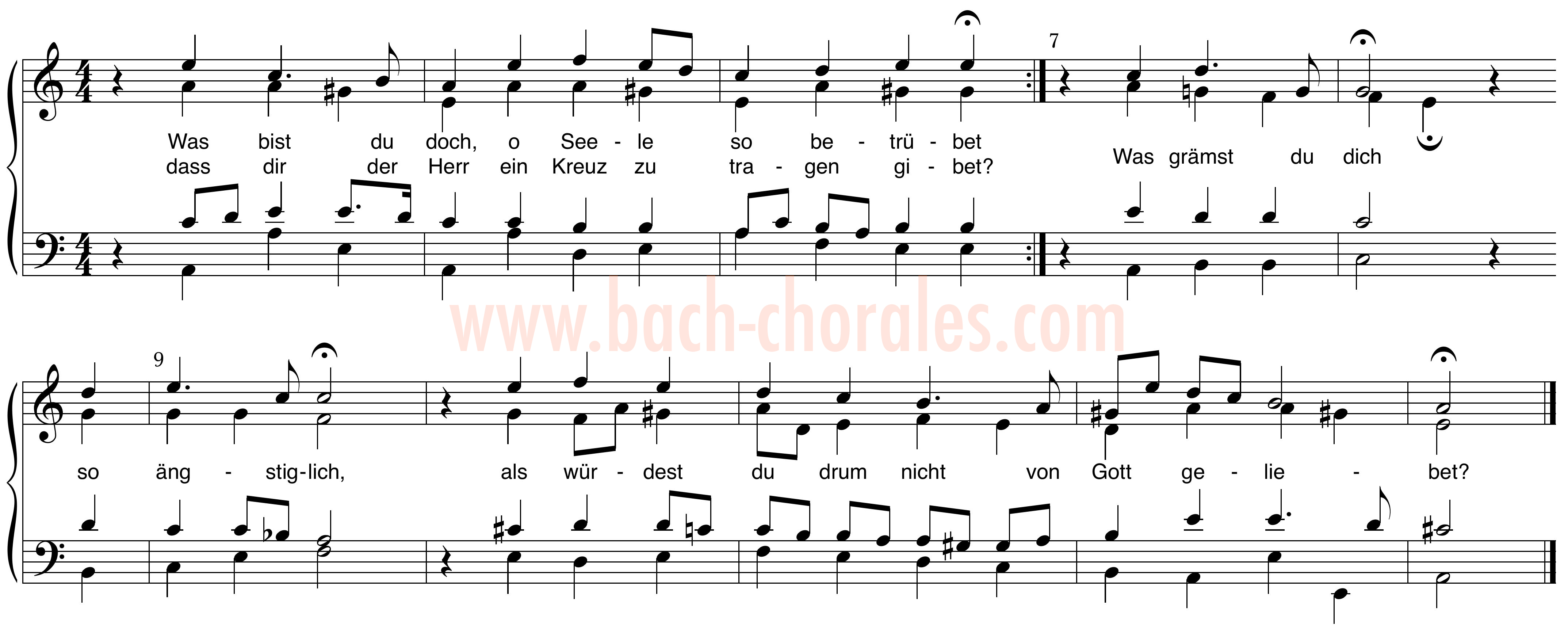 notenbeeld BWV 424 op https://www.bach-chorales.com/