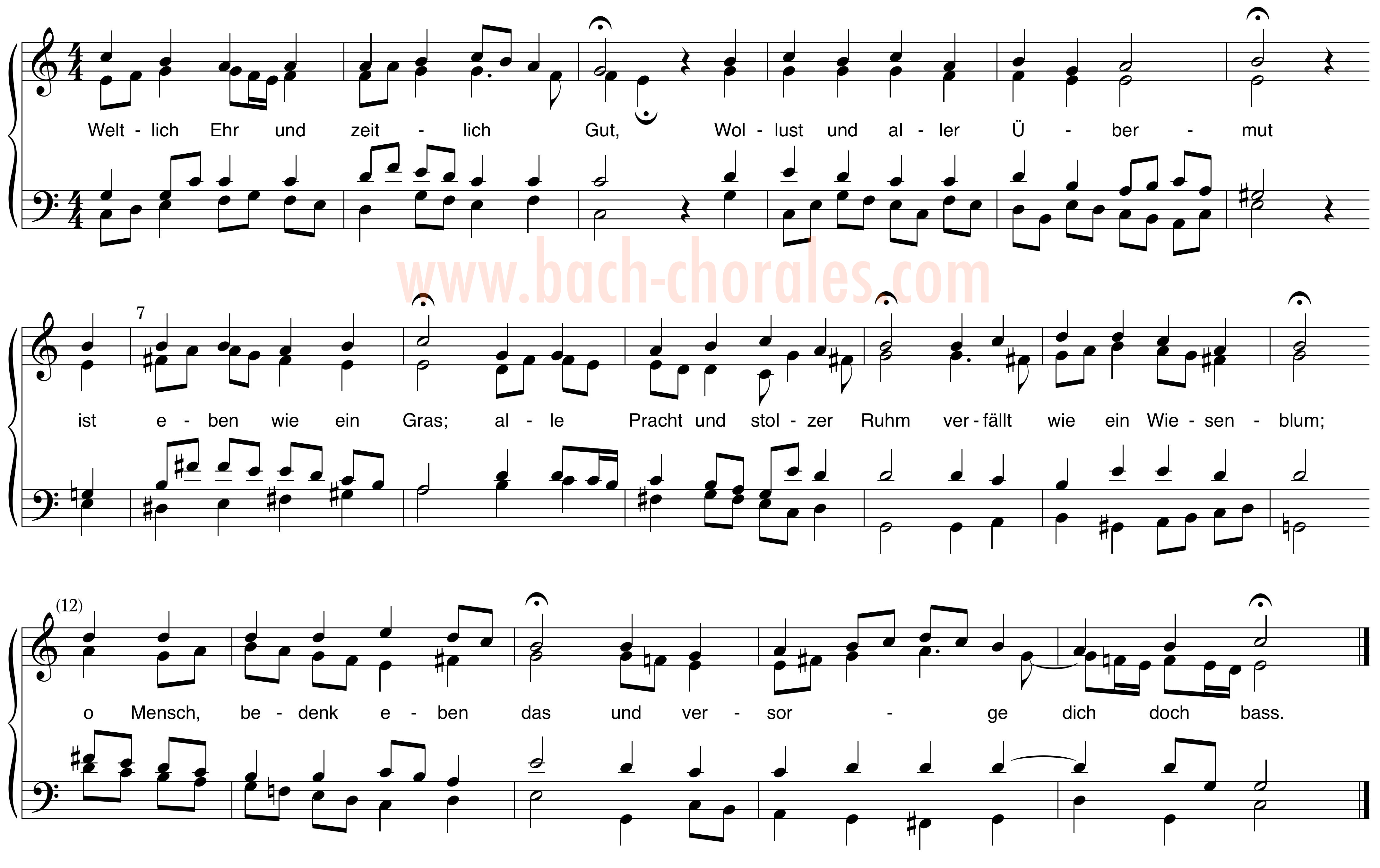 notenbeeld BWV 426 op https://www.bach-chorales.com/
