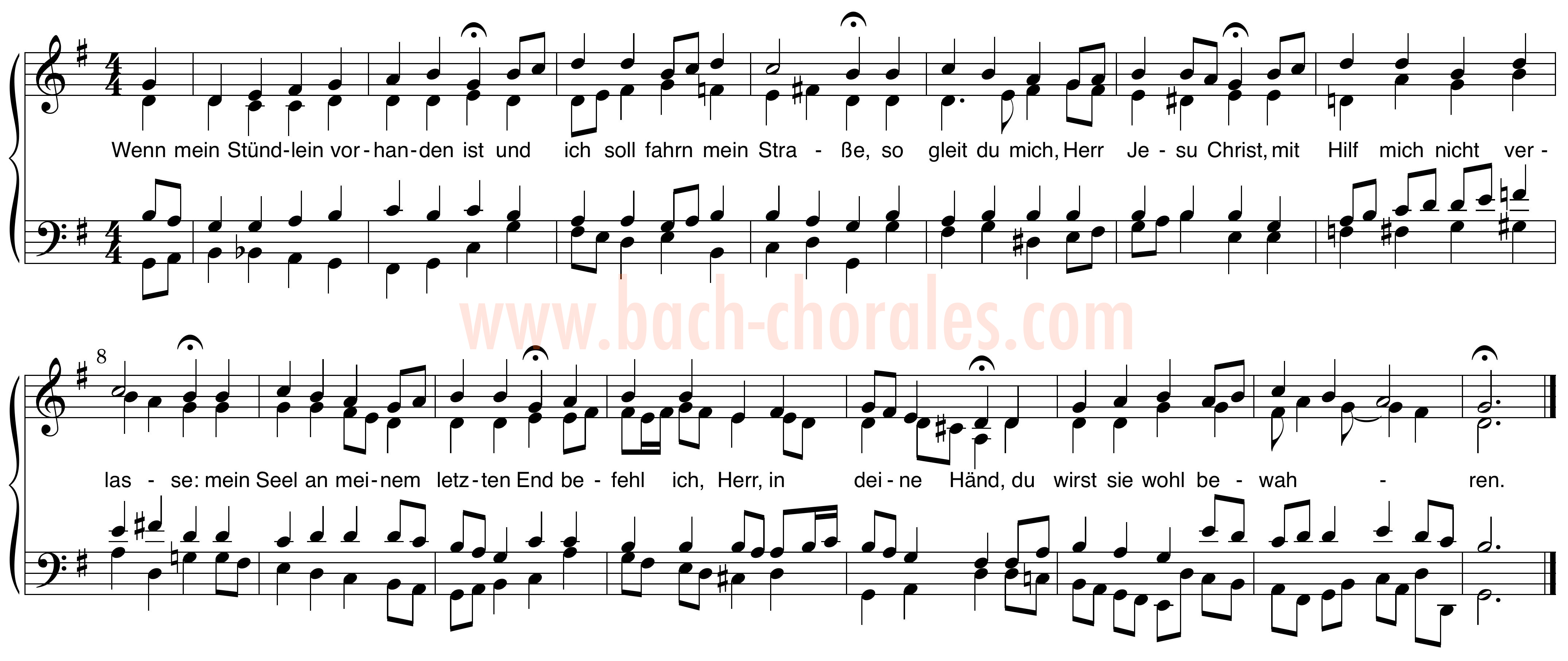 notenbeeld BWV 428 op https://www.bach-chorales.com/