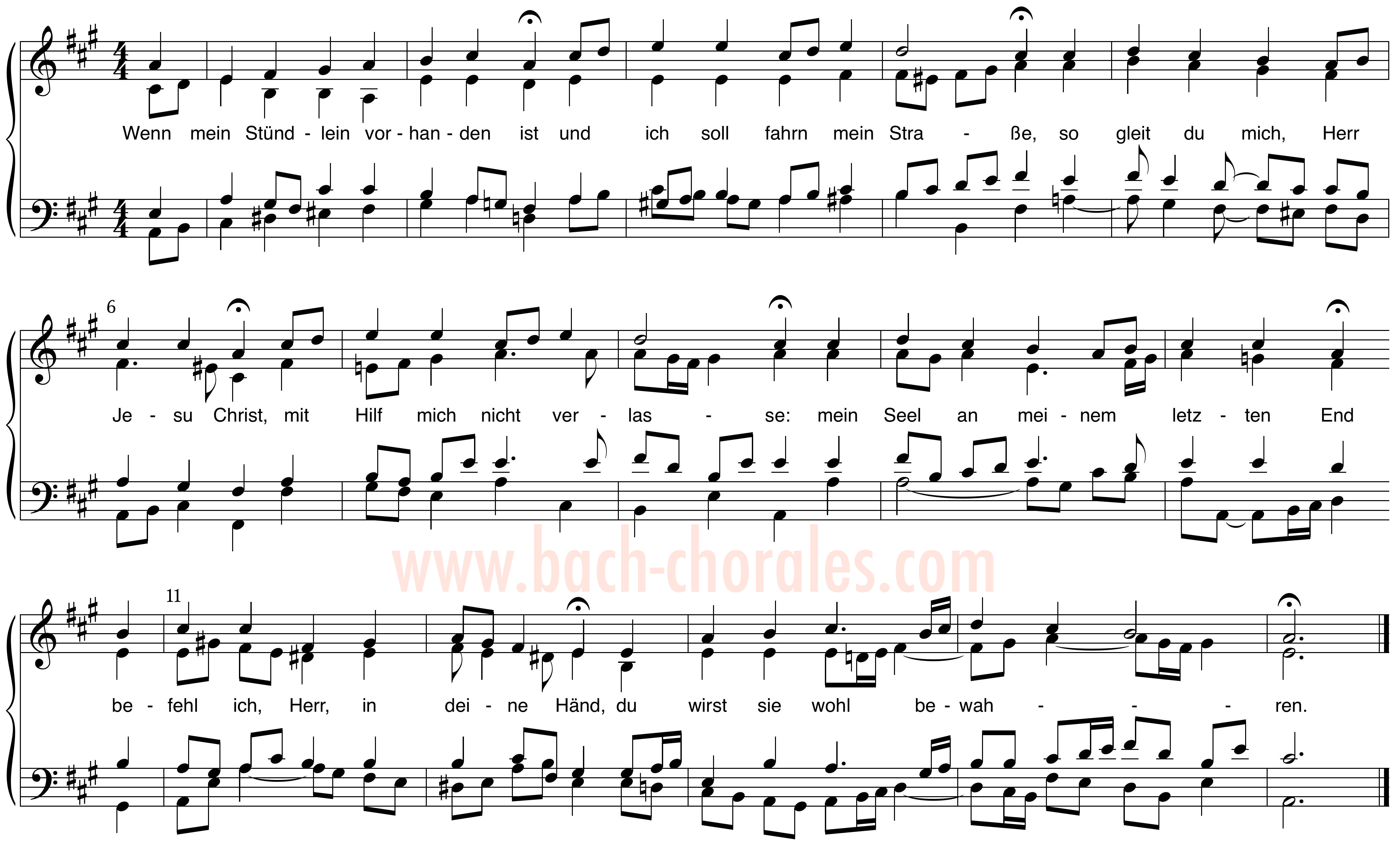 notenbeeld BWV 430 op https://www.bach-chorales.com/
