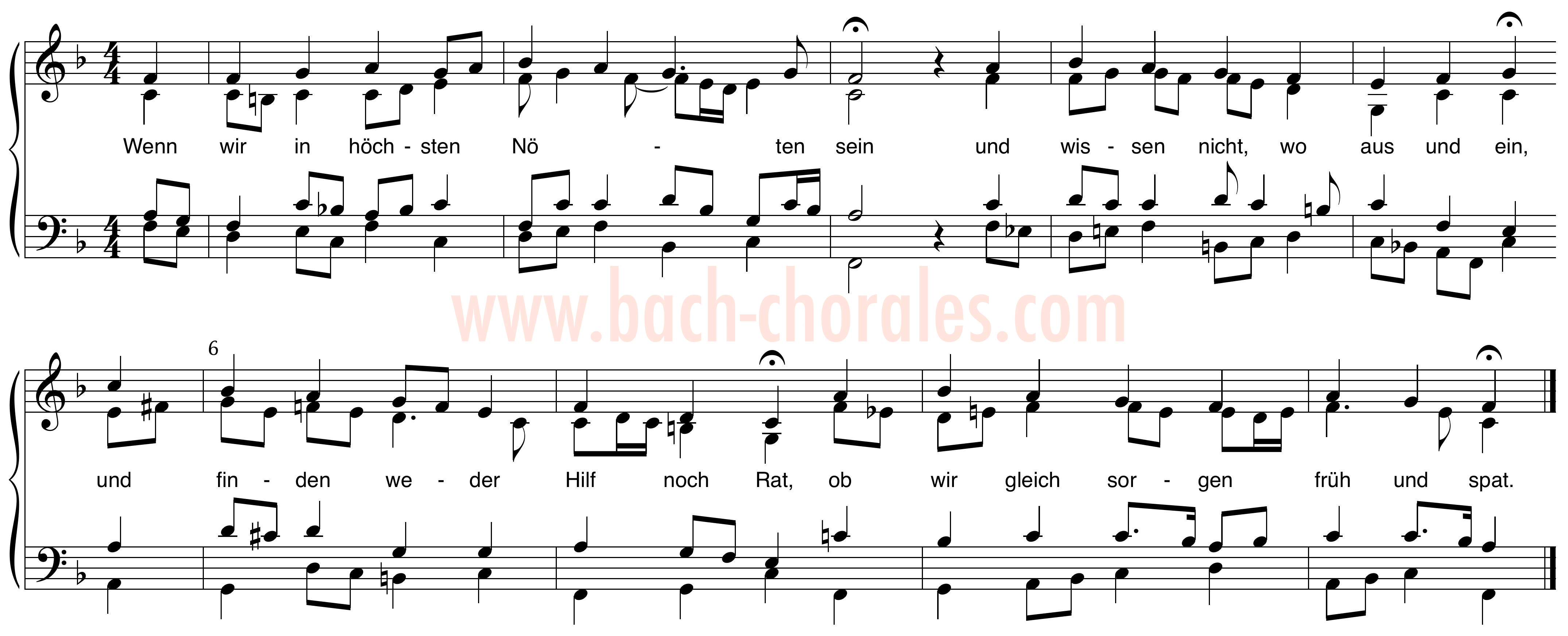 notenbeeld BWV 431 op https://www.bach-chorales.com/